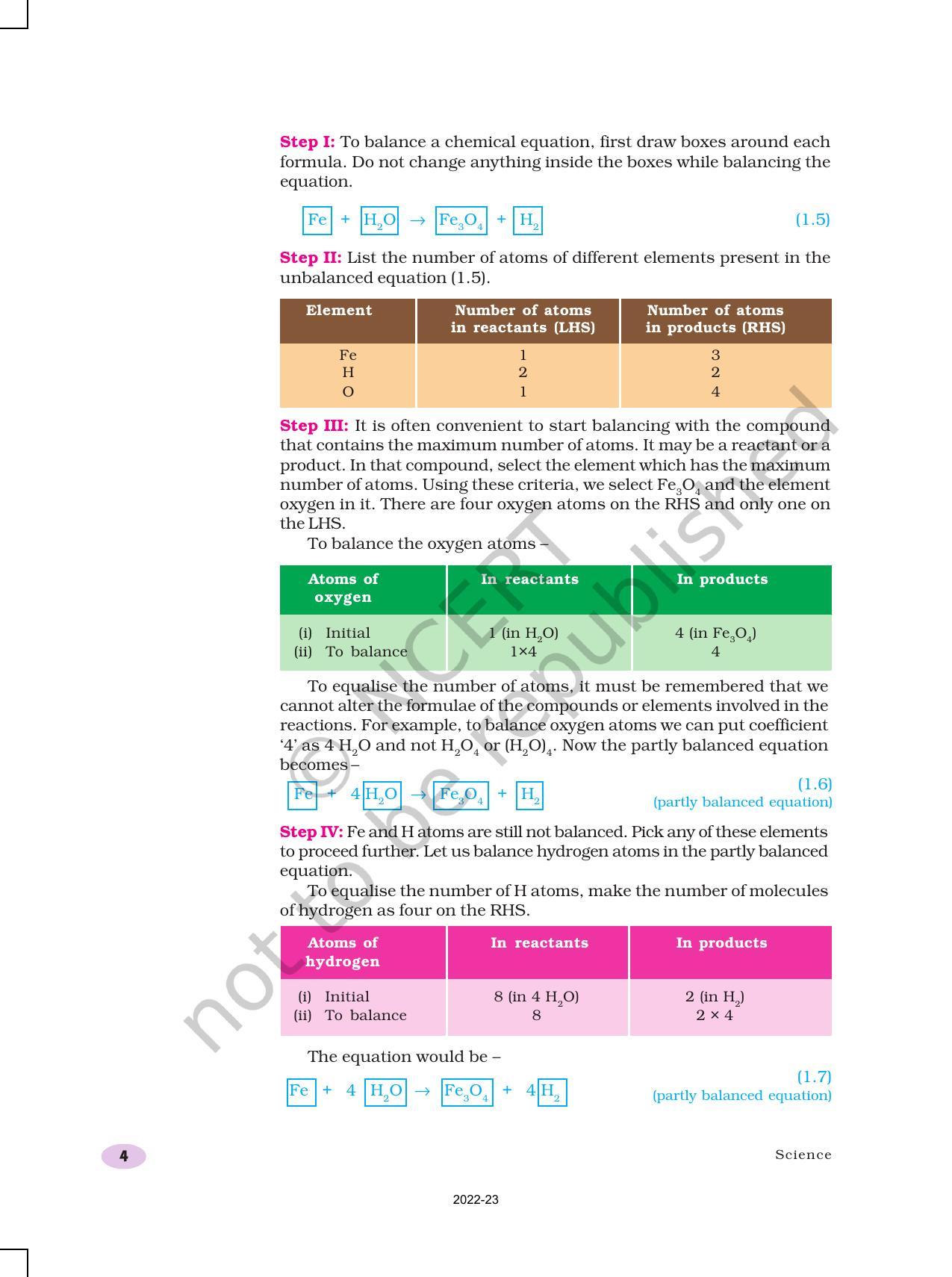 NCERT Book for Class 10 Science Chapter 1 Chemical Reactions and Equations - Page 4