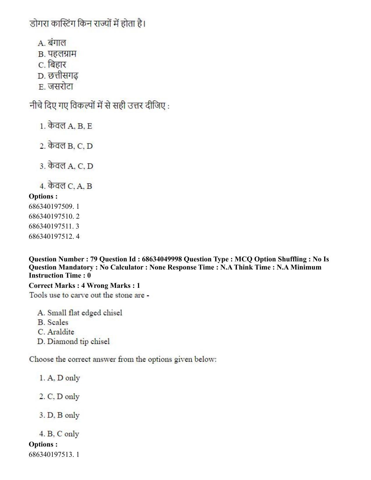 CUET PG 2023: HUQP17 – Plastic Arts (Hin) - Shift 3 (2-07-2023) Question Paper - Page 90