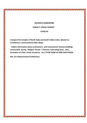 CBSE Worksheets for Class 7 Geography Monumental Architecture Assignment