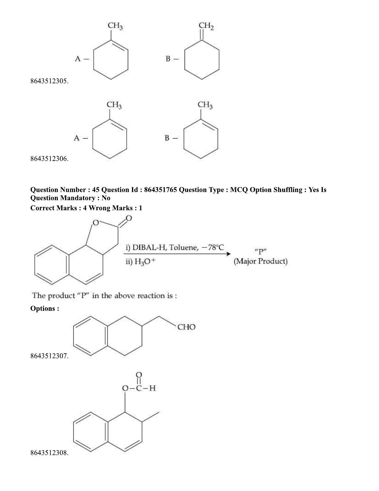 JEE Mains 2021:BTech EB (Shift 1) 16-03-2021 Question Paper - Page 51