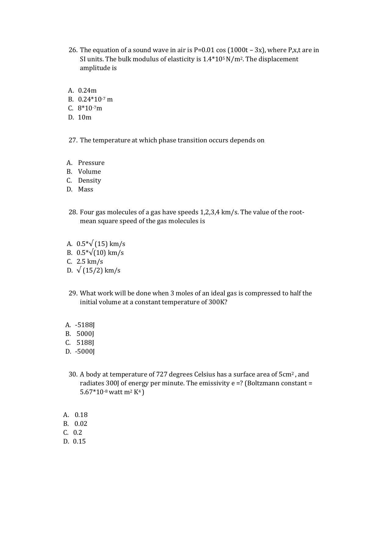 UG - Physics - IMU CET Model Question Papers - CET (Set-II) - Page 6