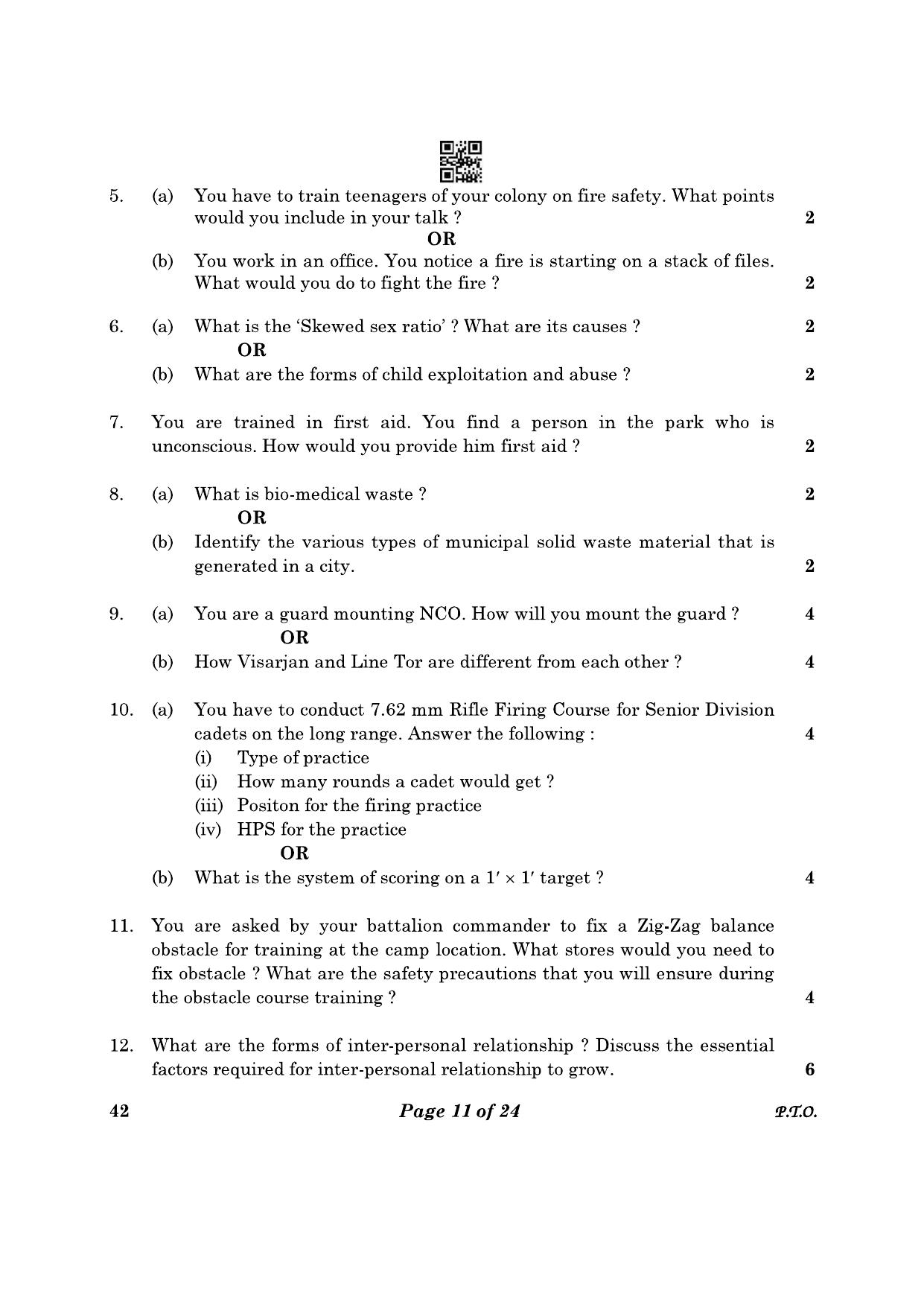 CBSE Class 12 42_NCC 2023 Question Paper - Page 11