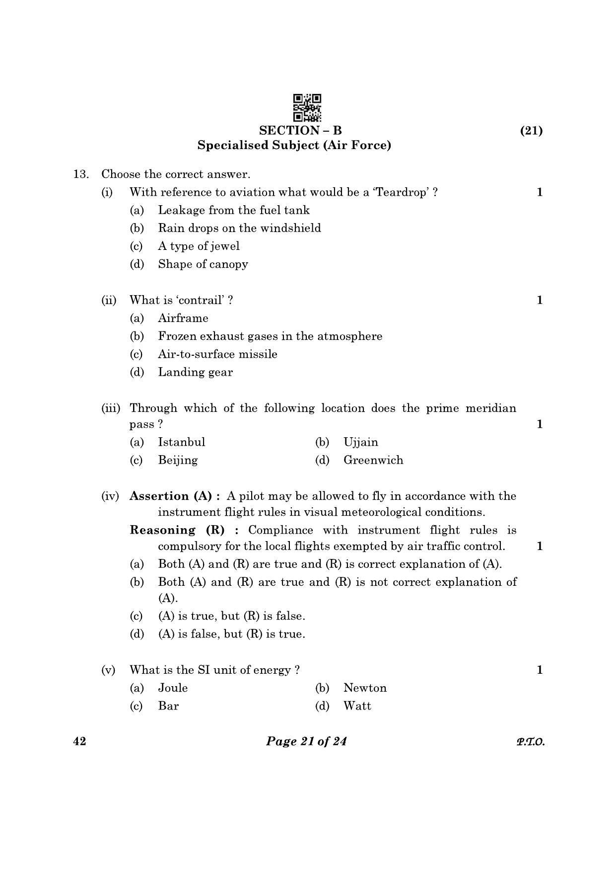 CBSE Class 12 42_NCC 2023 Question Paper - Page 21