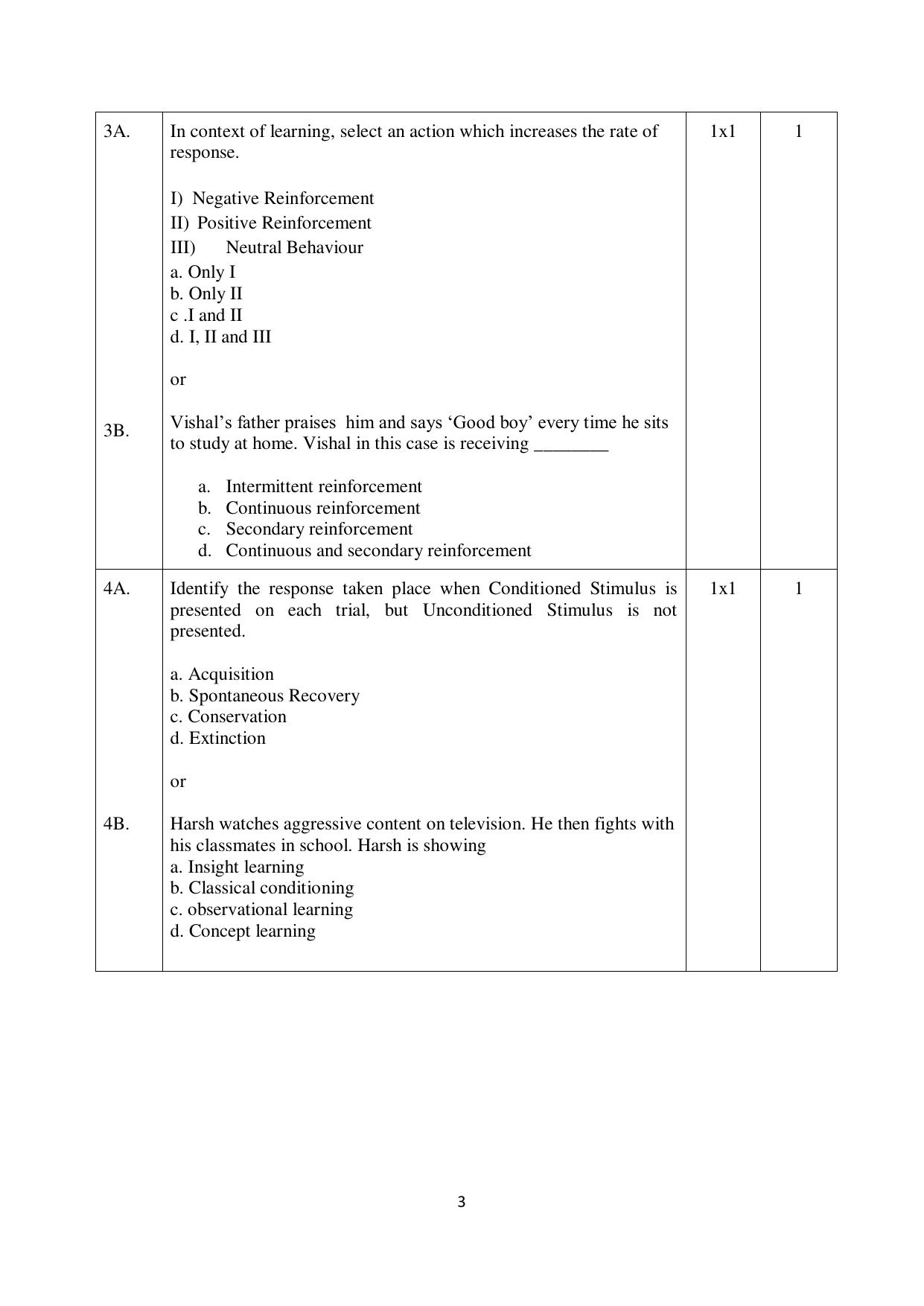 NIOS Class 10 Psychology (222) Sample Paper - Page 3