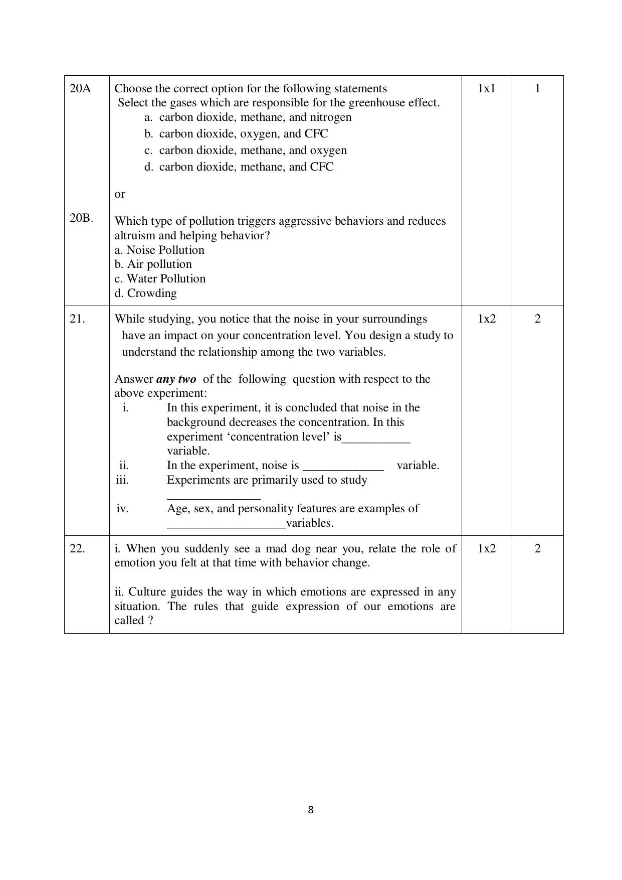 NIOS Class 10 Psychology (222) Sample Paper - Page 8