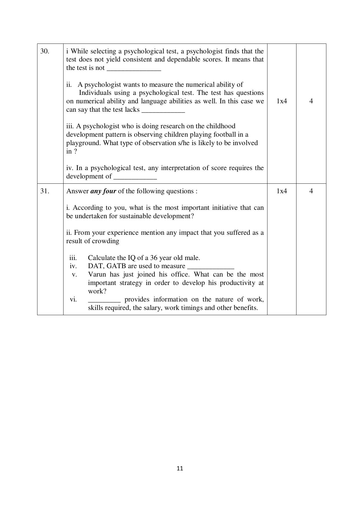 NIOS Class 10 Psychology (222) Sample Paper - Page 11