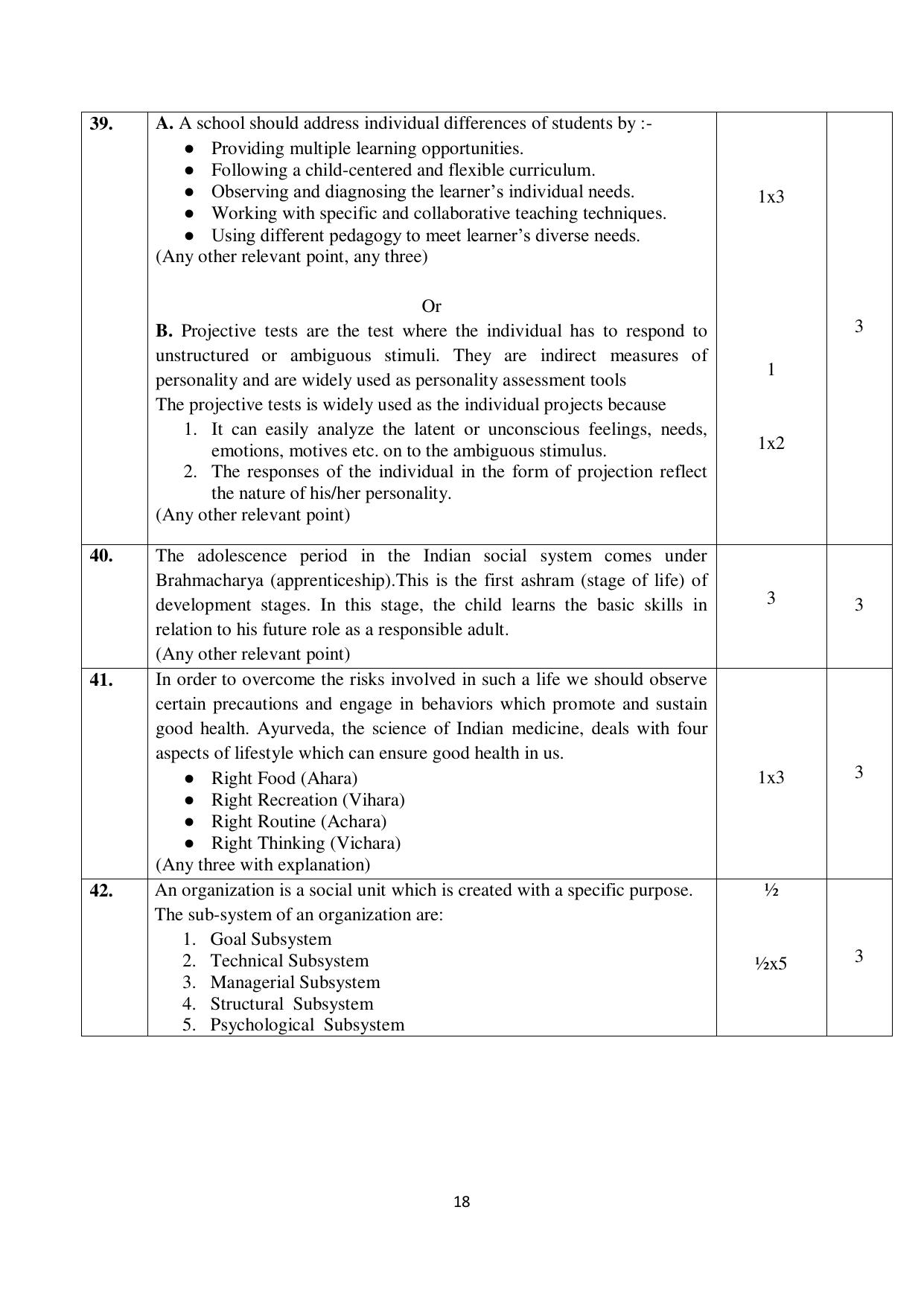 NIOS Class 10 Psychology (222) Sample Paper - Page 18