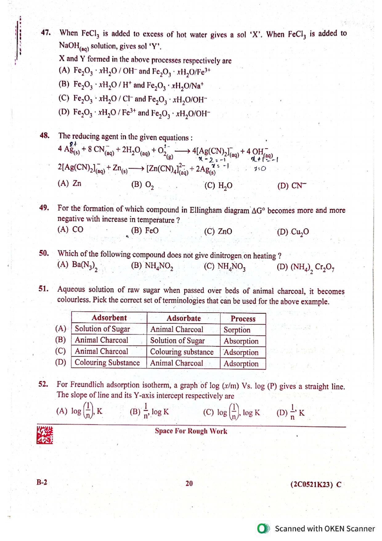 KCET 2023 Chemistry B2 Question Paper - Page 9