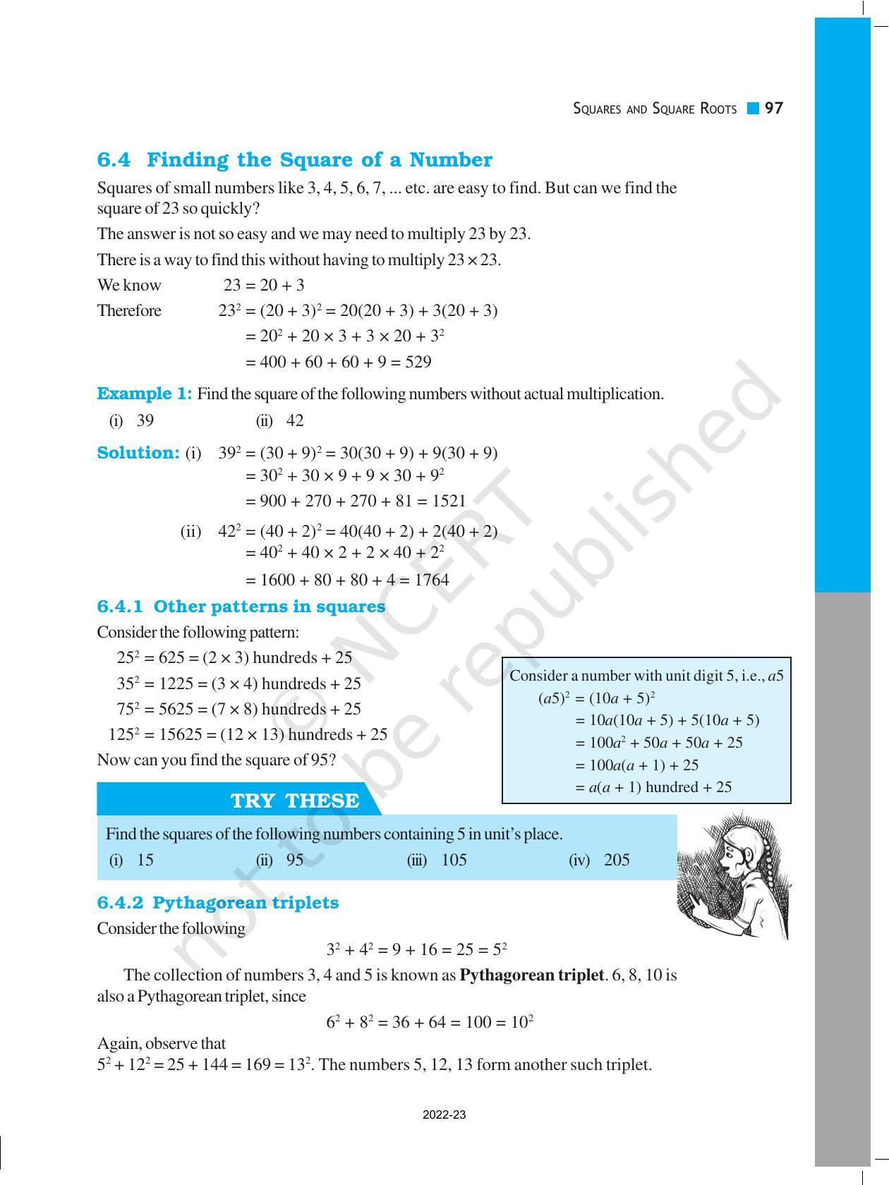 NCERT Book for Class 8 Maths Chapter 6 Squares and Square Roots - Page 9