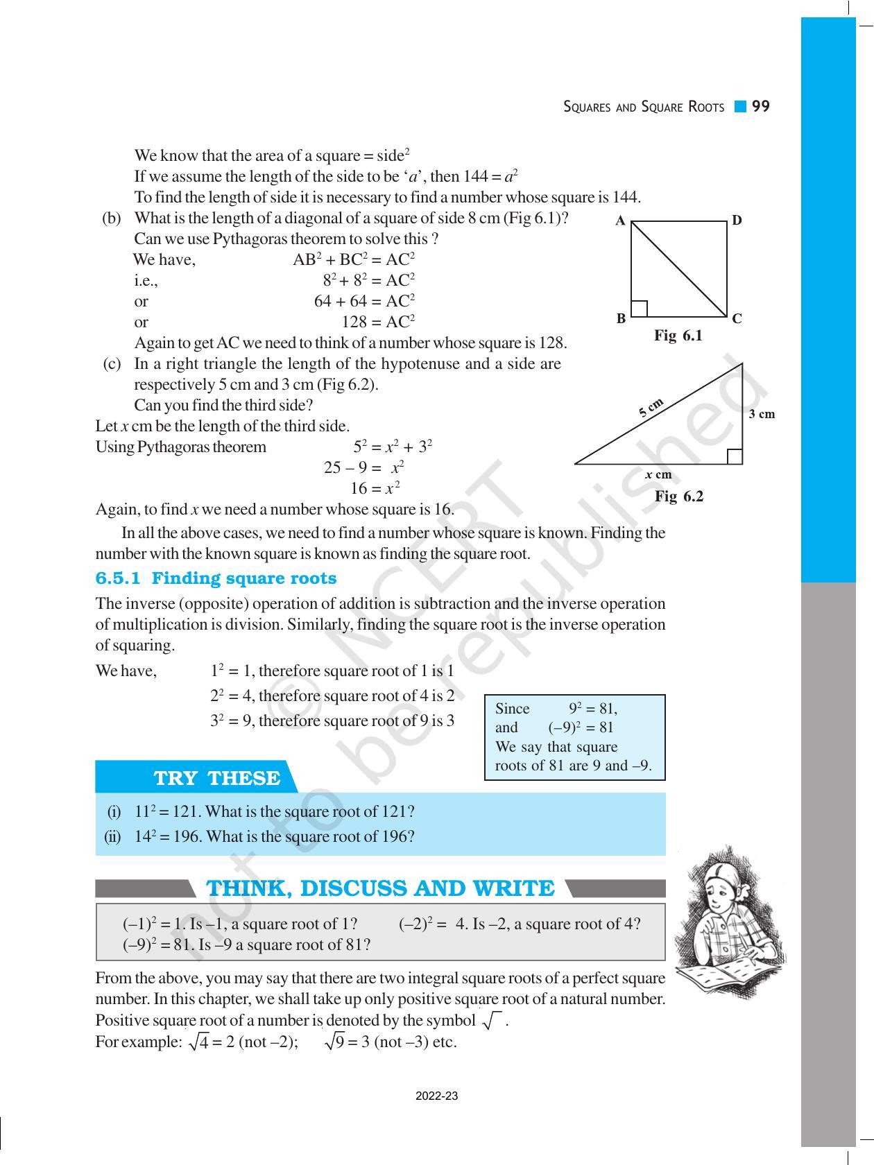 NCERT Book for Class 8 Maths Chapter 6 Squares and Square Roots - Page 11