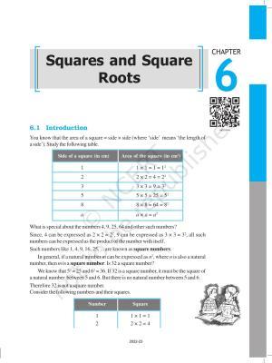 NCERT Book for Class 8 Maths Chapter 6 Squares and Square Roots