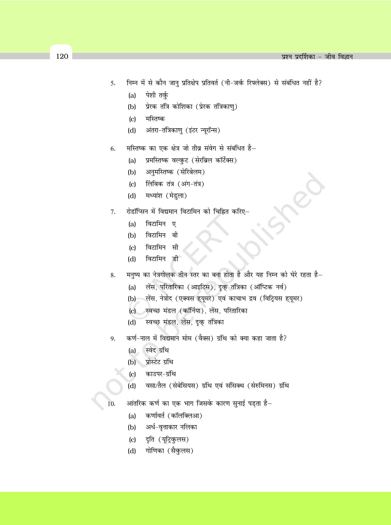 NCERT Exemplar Class 11: जीवविज्ञान अध्याय 21 (तंत्रकीय नियंत्रण एवं समन्वय ) - Page 2
