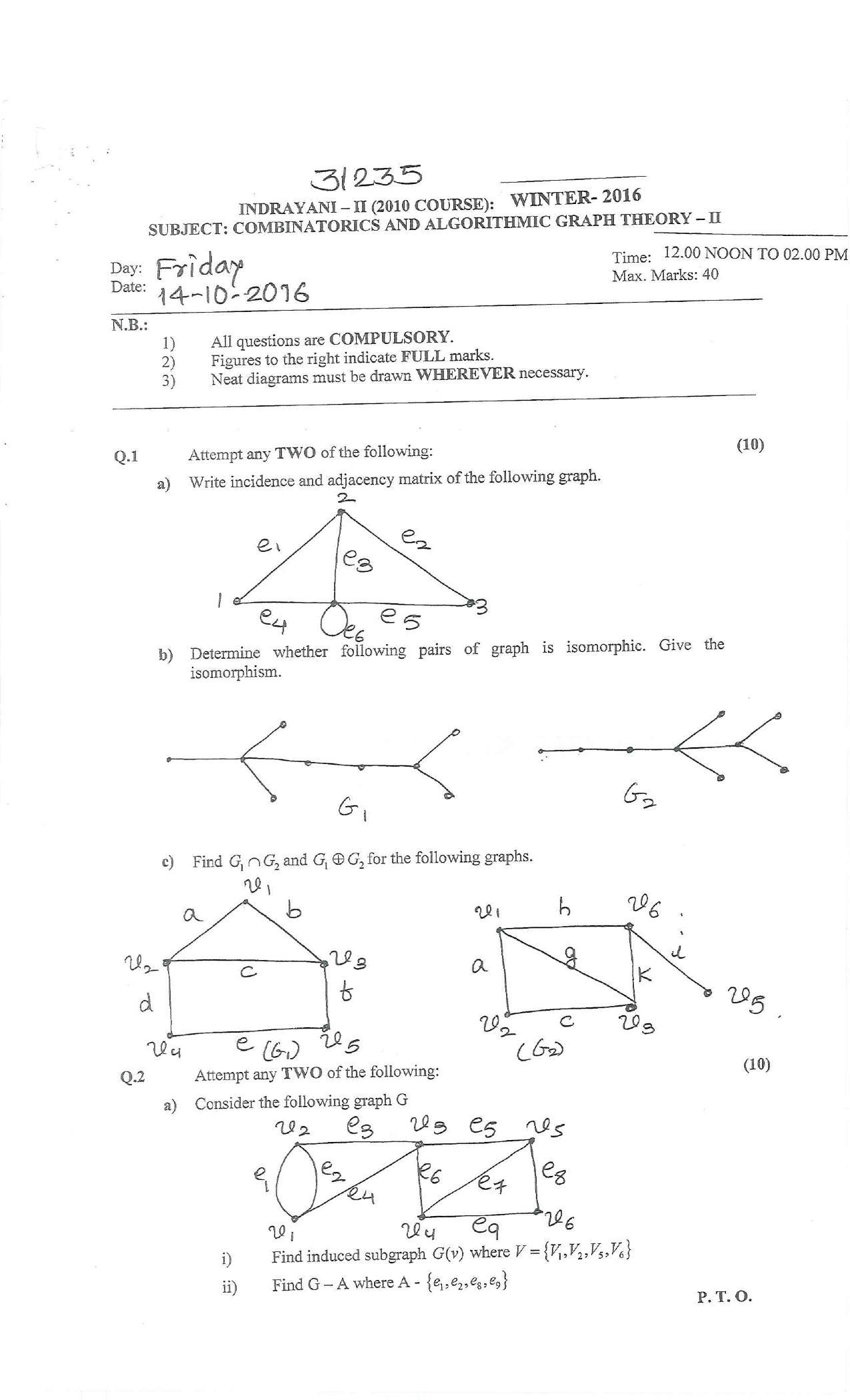 Bharati Vidyapeeth B.SC. 2010 COURSE (SEM – II) V VI Question Paper - Page 5