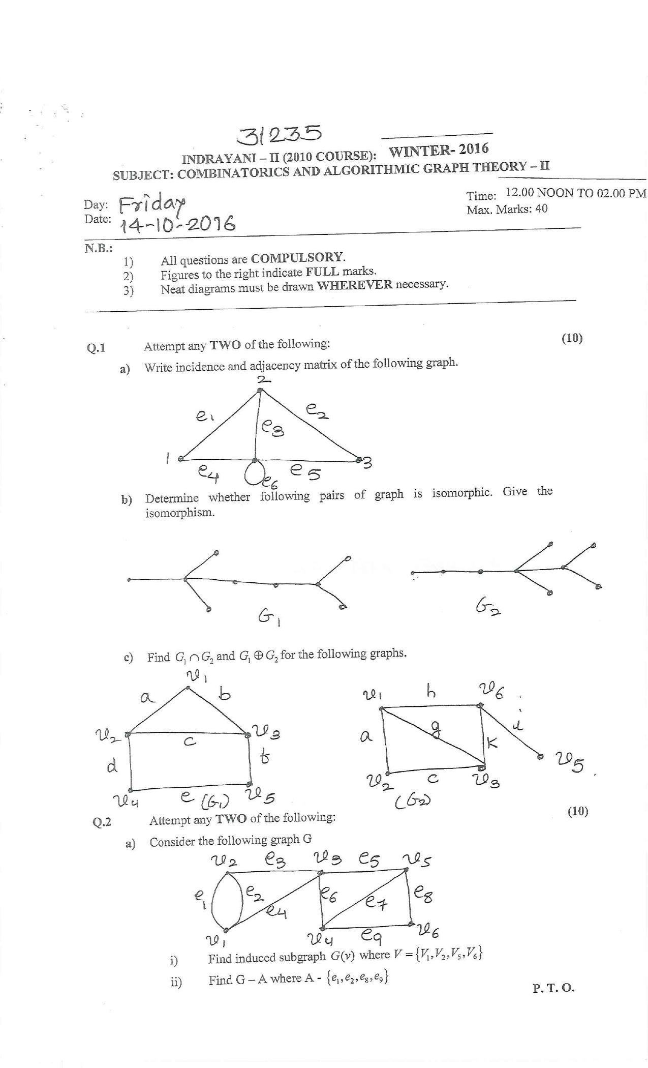 Bharati Vidyapeeth B.SC. 2010 COURSE (SEM – II) V VI Question Paper - Page 9