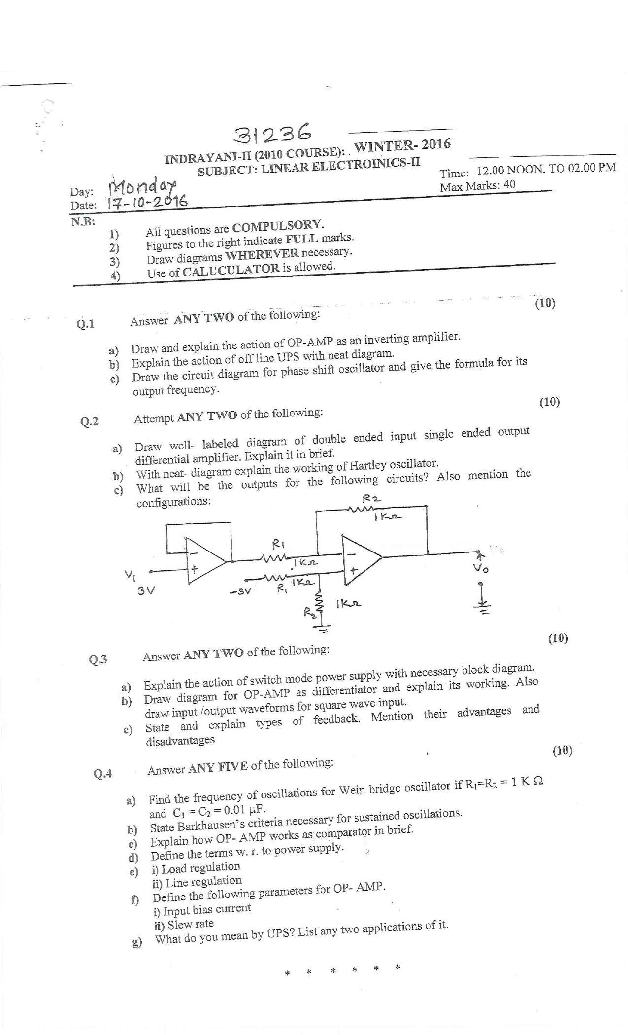 Bharati Vidyapeeth B.SC. 2010 COURSE (SEM – II) V VI Question Paper - Page 15