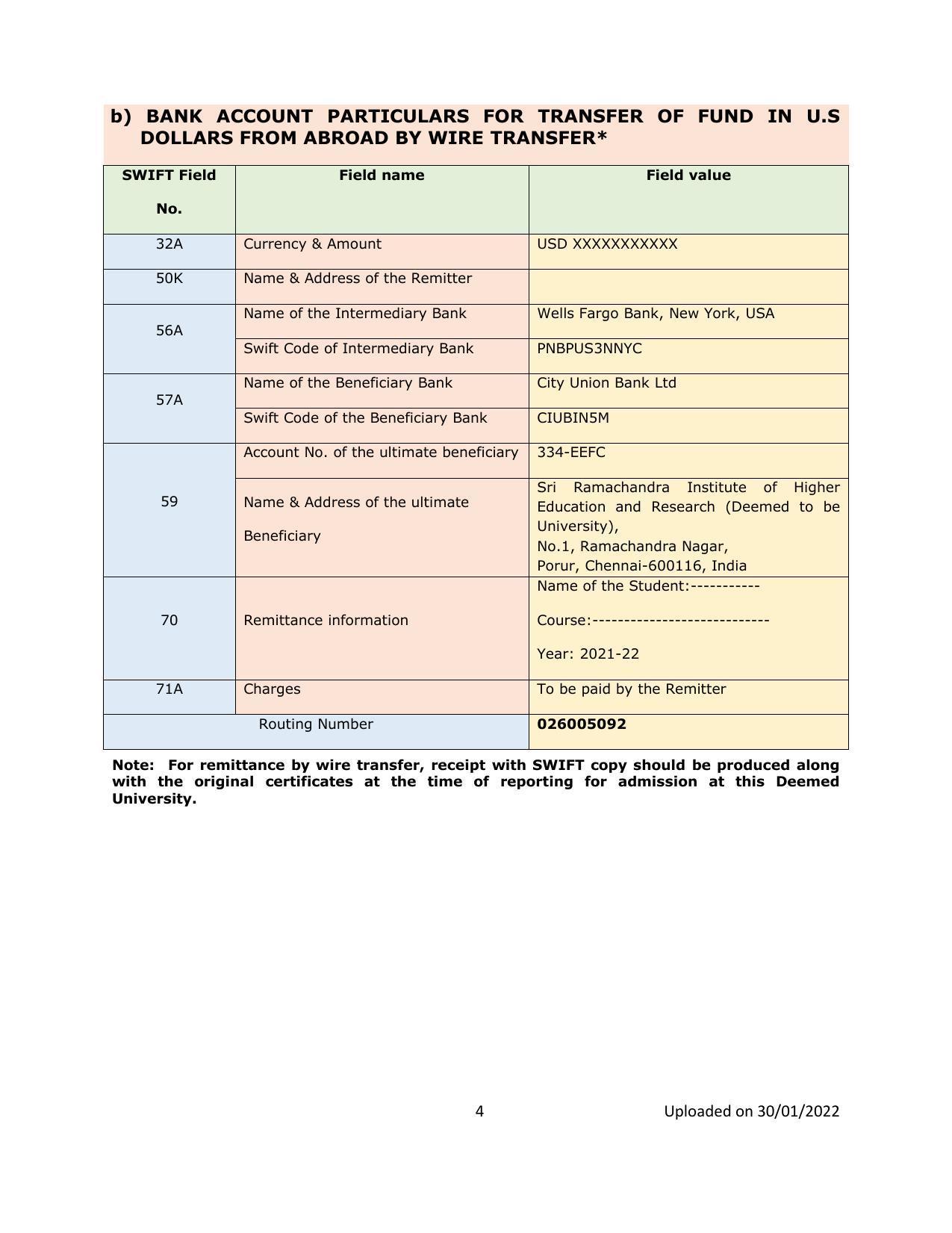 Sri Ramachandra University,Chennai ADMISSION TO M.B.B.S./B.D.S. DEGREE Prospectus 2021-22 - Page 4
