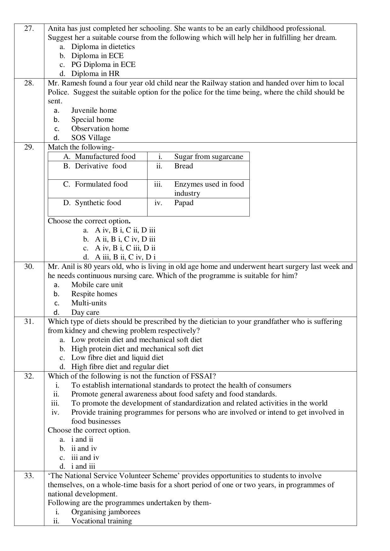 CBSE Class 12th Home Science Sample Question Paper 2021-22 - Page 4