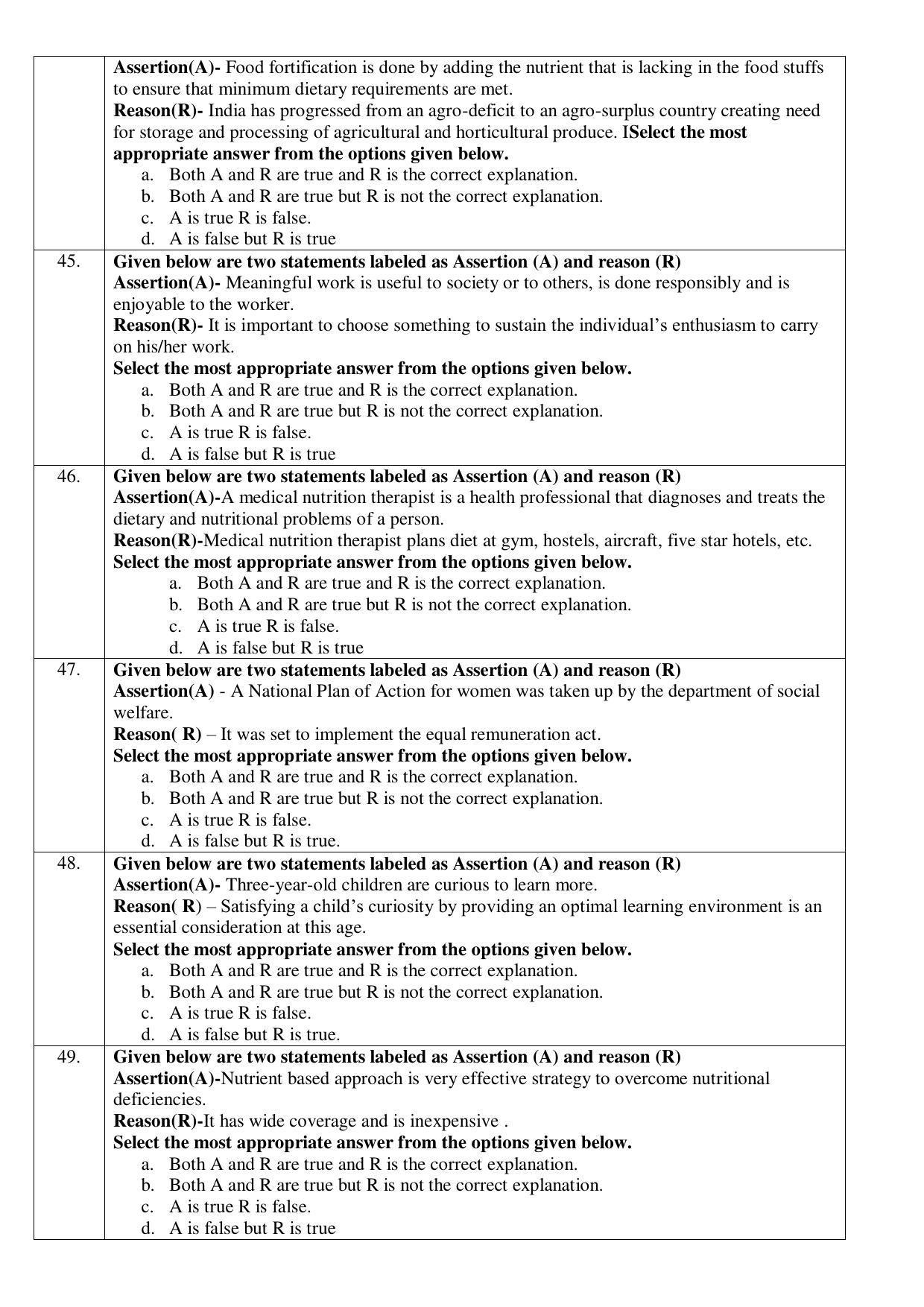 CBSE Class 12th Home Science Sample Question Paper 2021-22 - Page 7