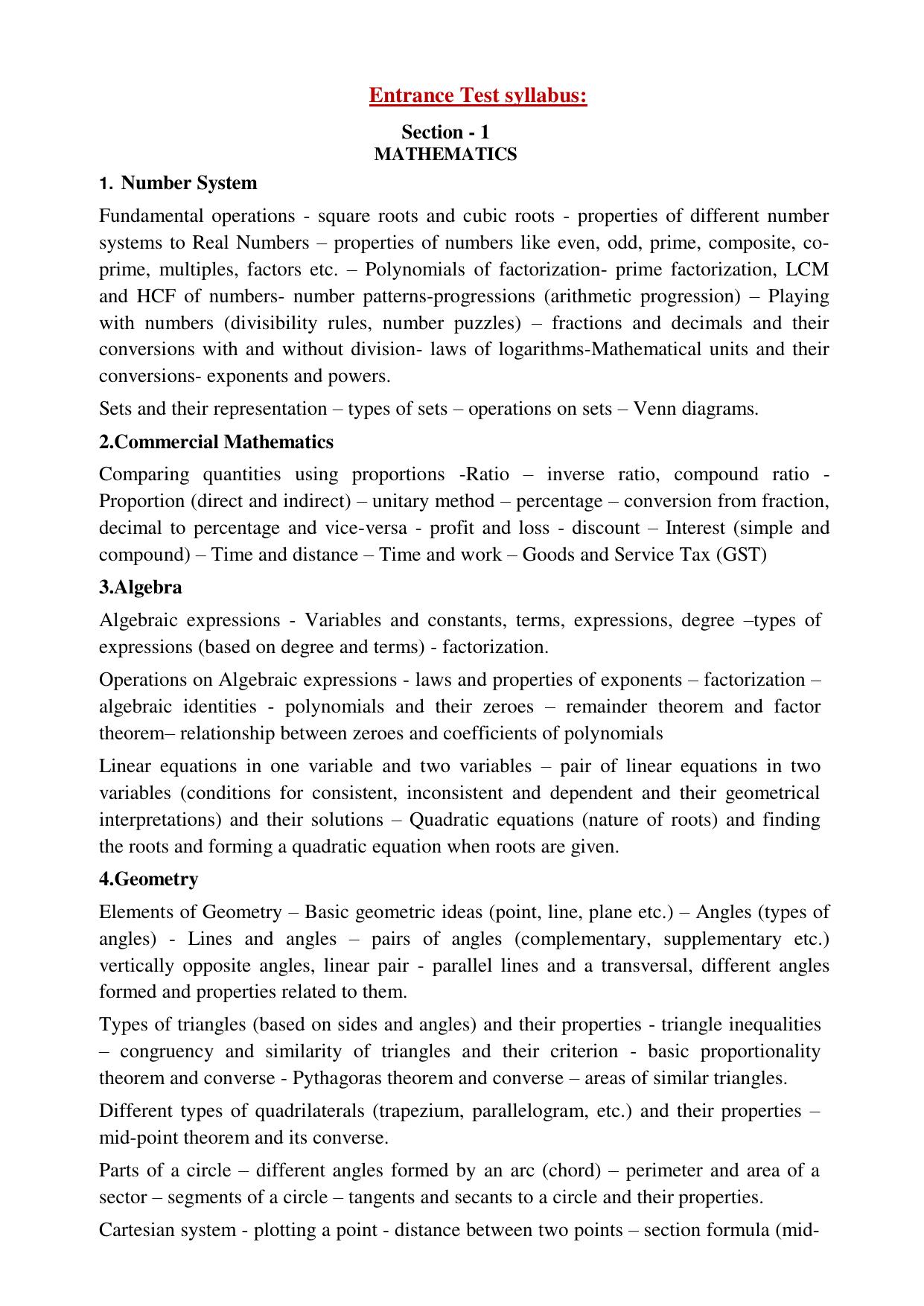 TG EdCET Syllabus 2025 - Page 2