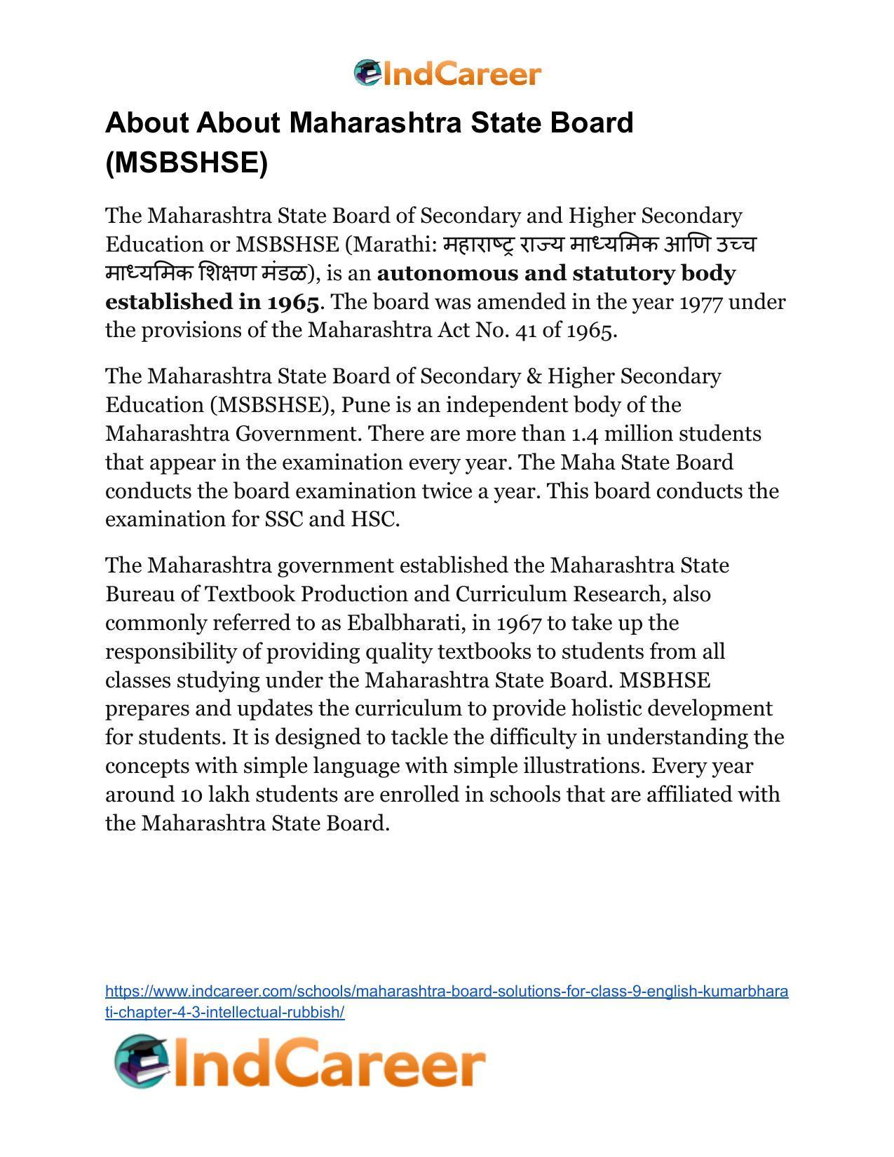 Maharashtra Board Solutions for Class 9- English Kumarbharati: Chapter 4.3- Intellectual Rubbish - Page 35