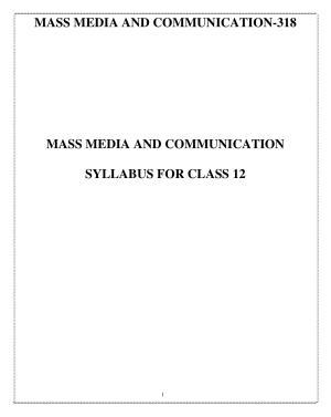 CUET Syllabus for Mass Media/ Mass Communication (English)