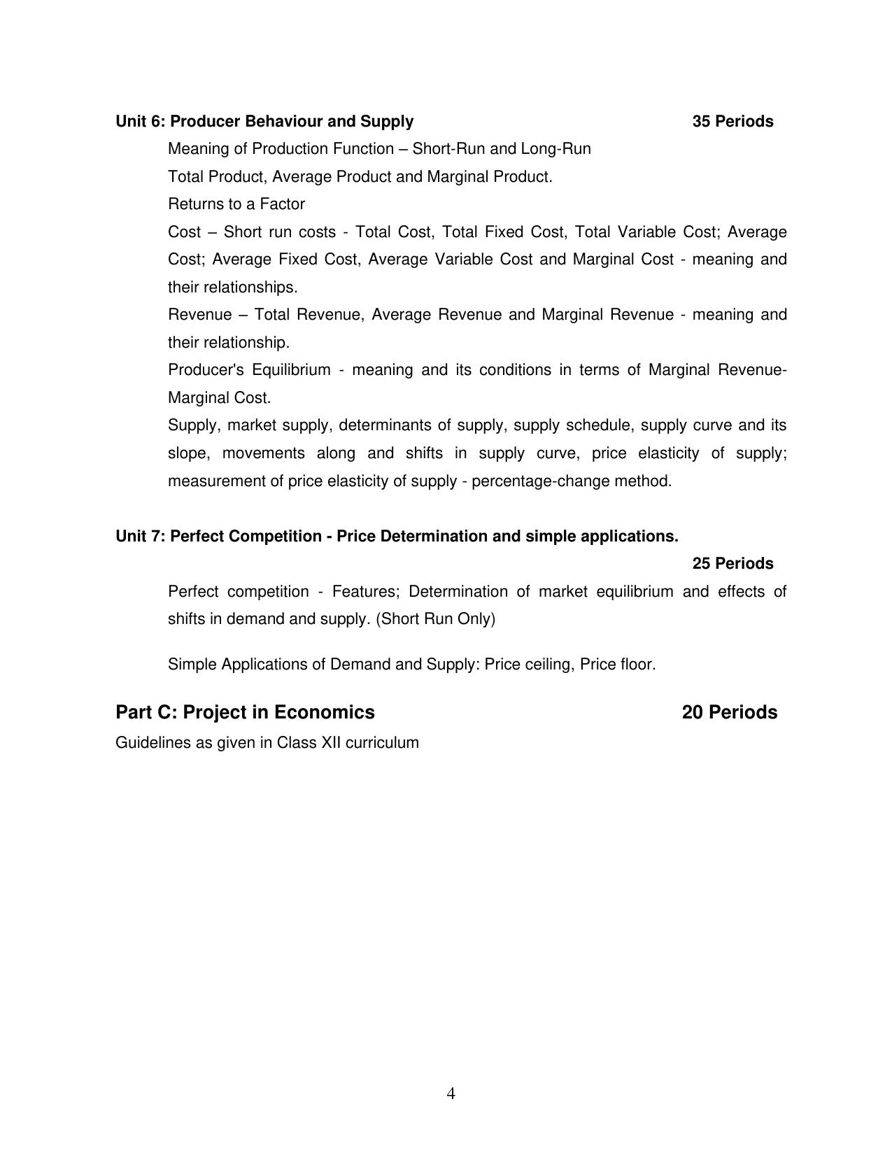 CBSE Class 11 & 12 Syllabus 2022-23 - Economics - Page 4