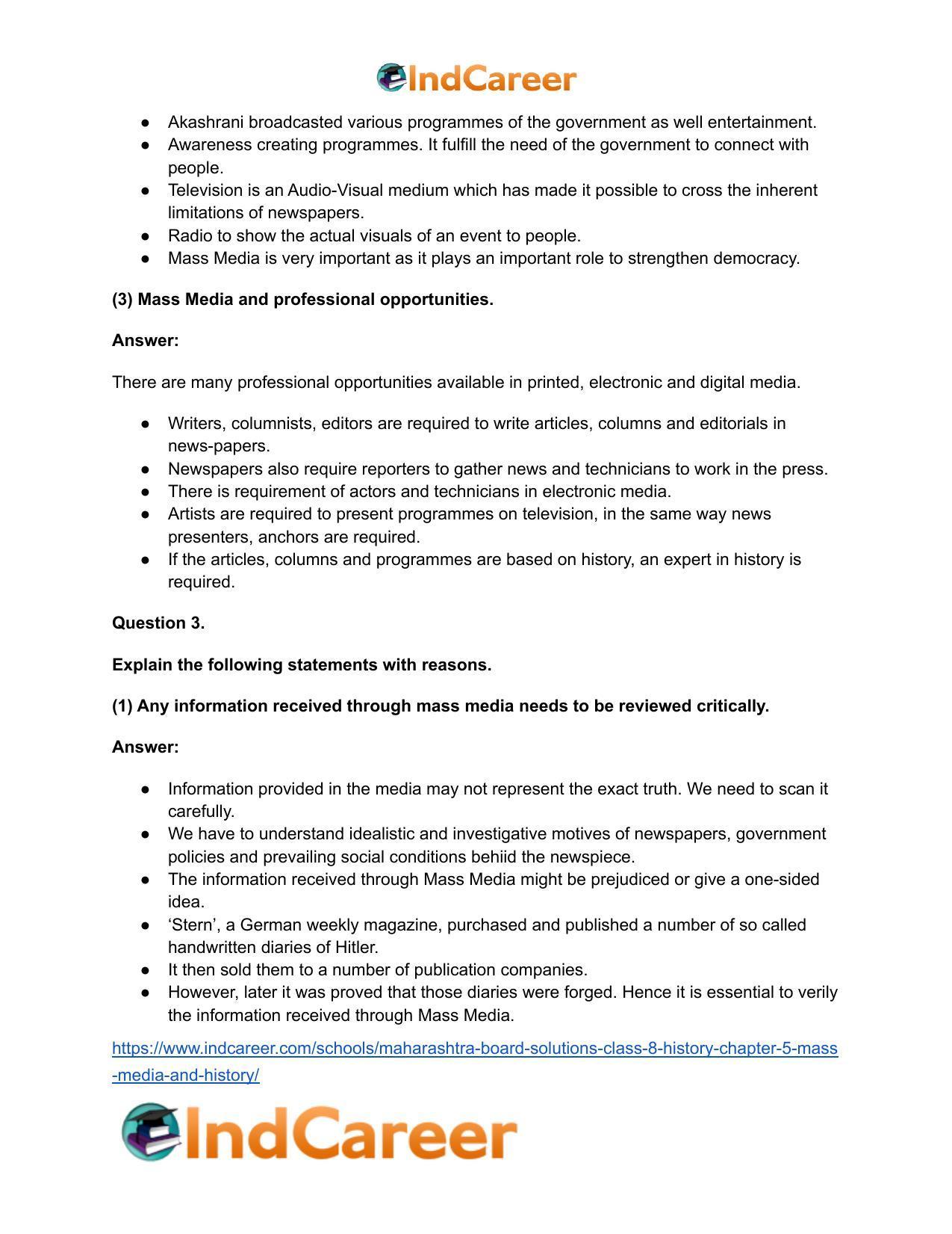 Maharashtra Board Solutions Class 8-History: Chapter 5- Mass Media and History - Page 4