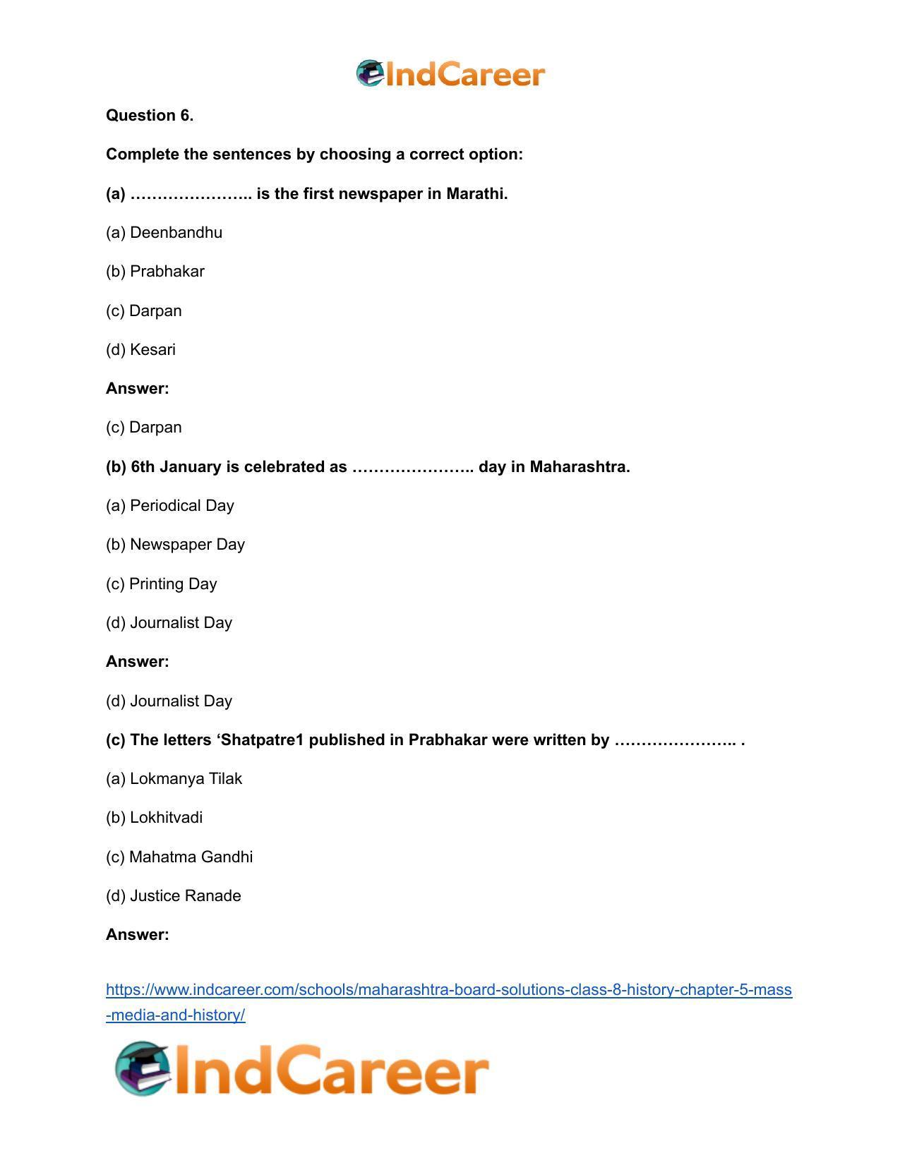 Maharashtra Board Solutions Class 8-History: Chapter 5- Mass Media and History - Page 9