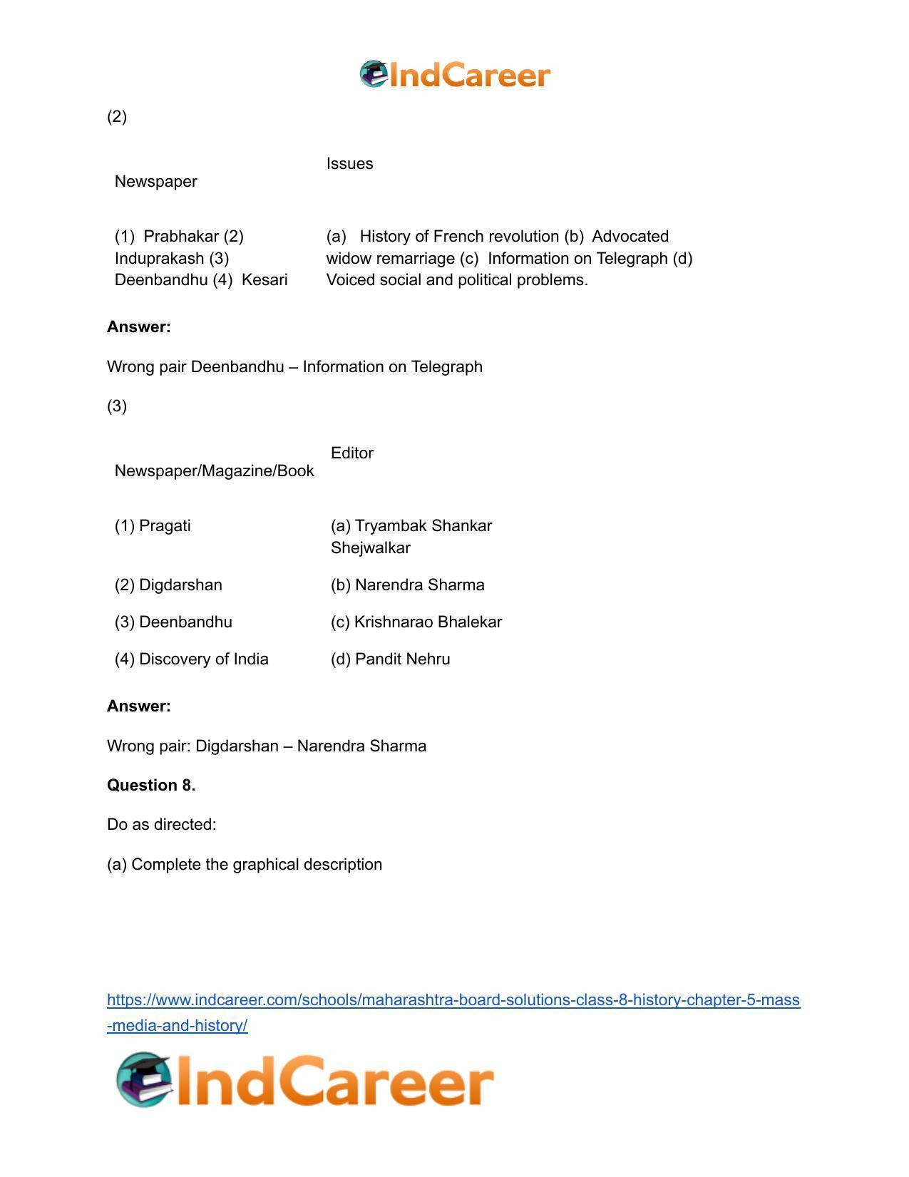 Maharashtra Board Solutions Class 8-History: Chapter 5- Mass Media and History - Page 14
