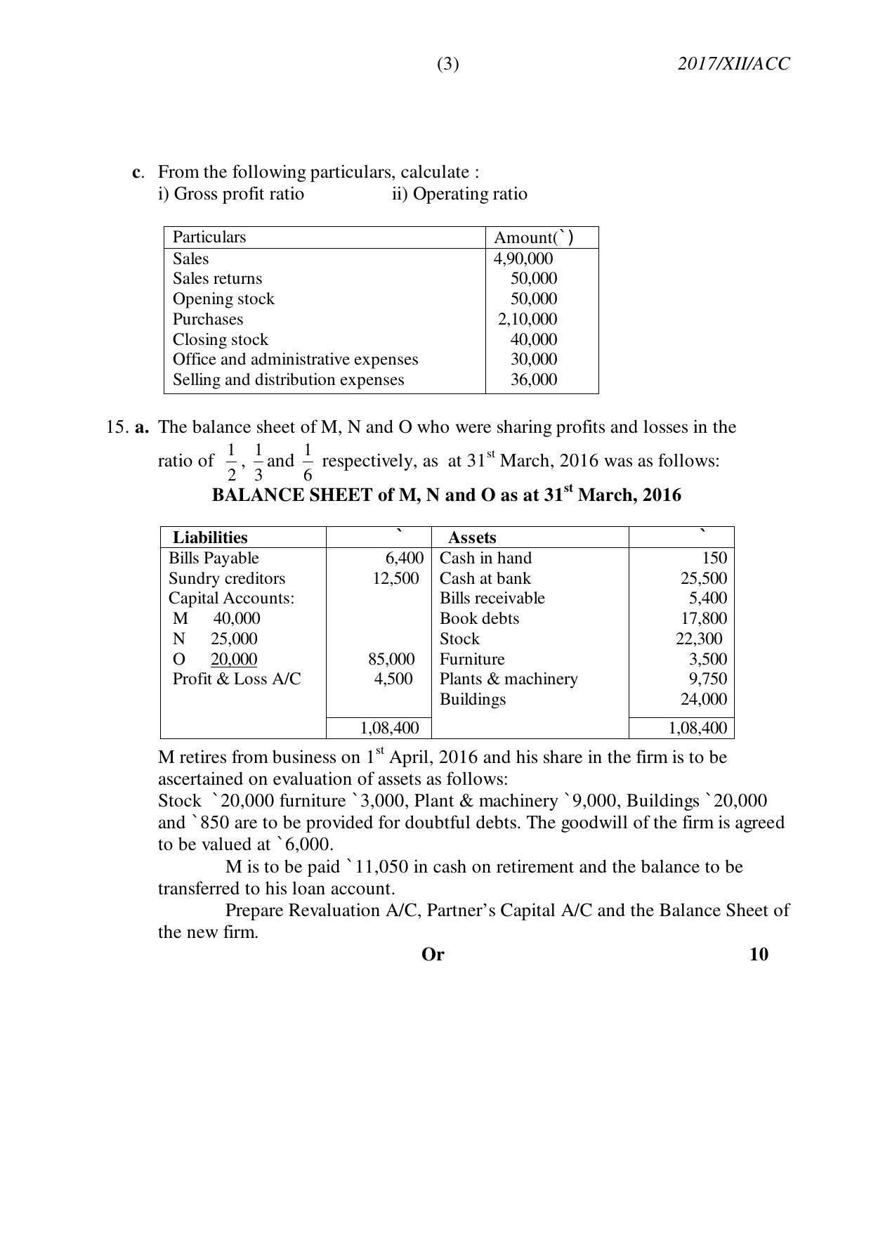 Nagaland Board Class 12 ACCOUNTANCY 2017 Question Papers - Page 3