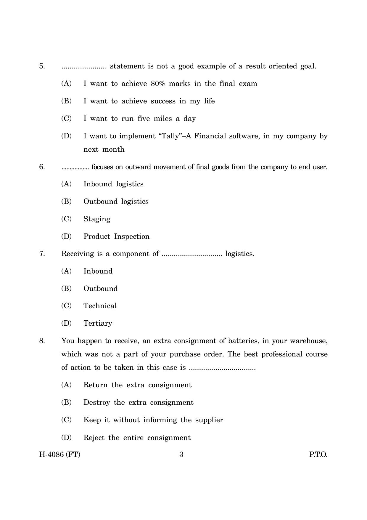 Goa Board Class 12 Logistics Management (November 2022) Question Paper - Page 3