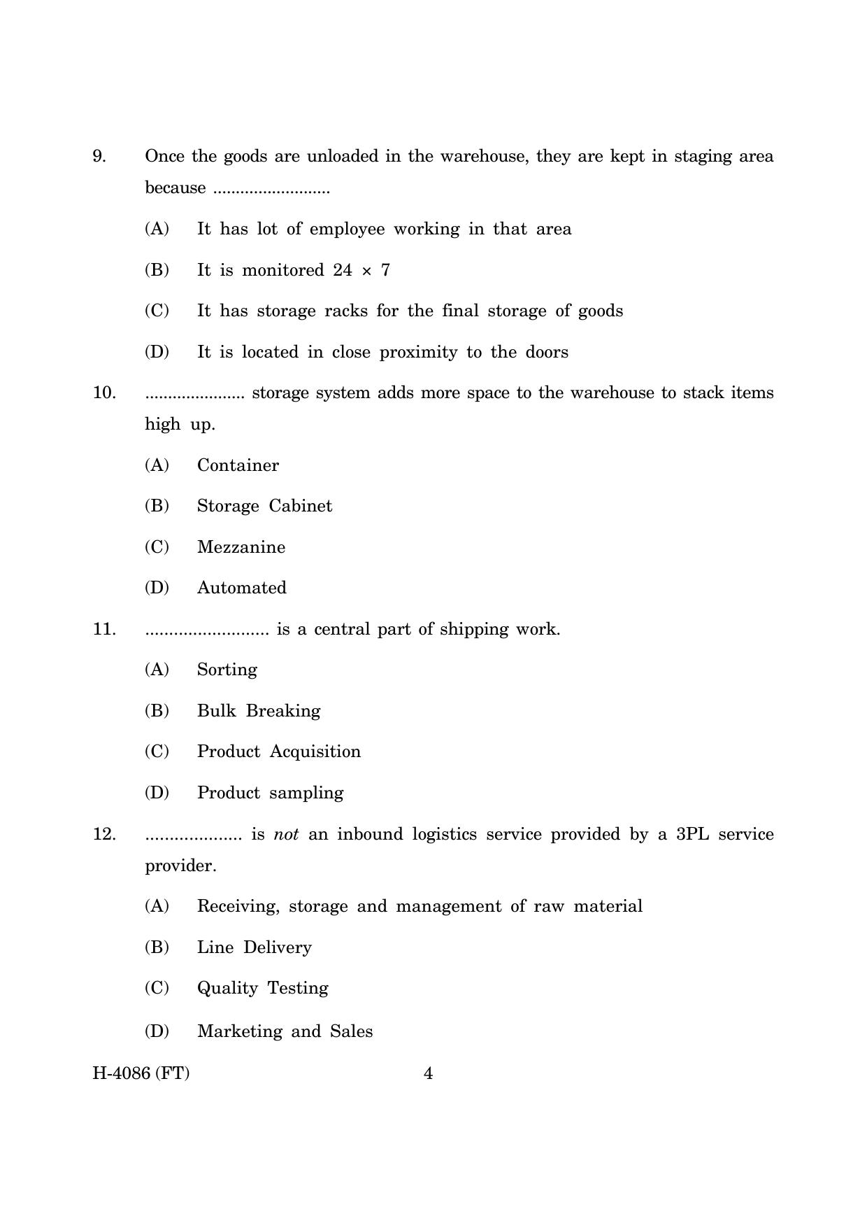 Goa Board Class 12 Logistics Management (November 2022) Question Paper - Page 4