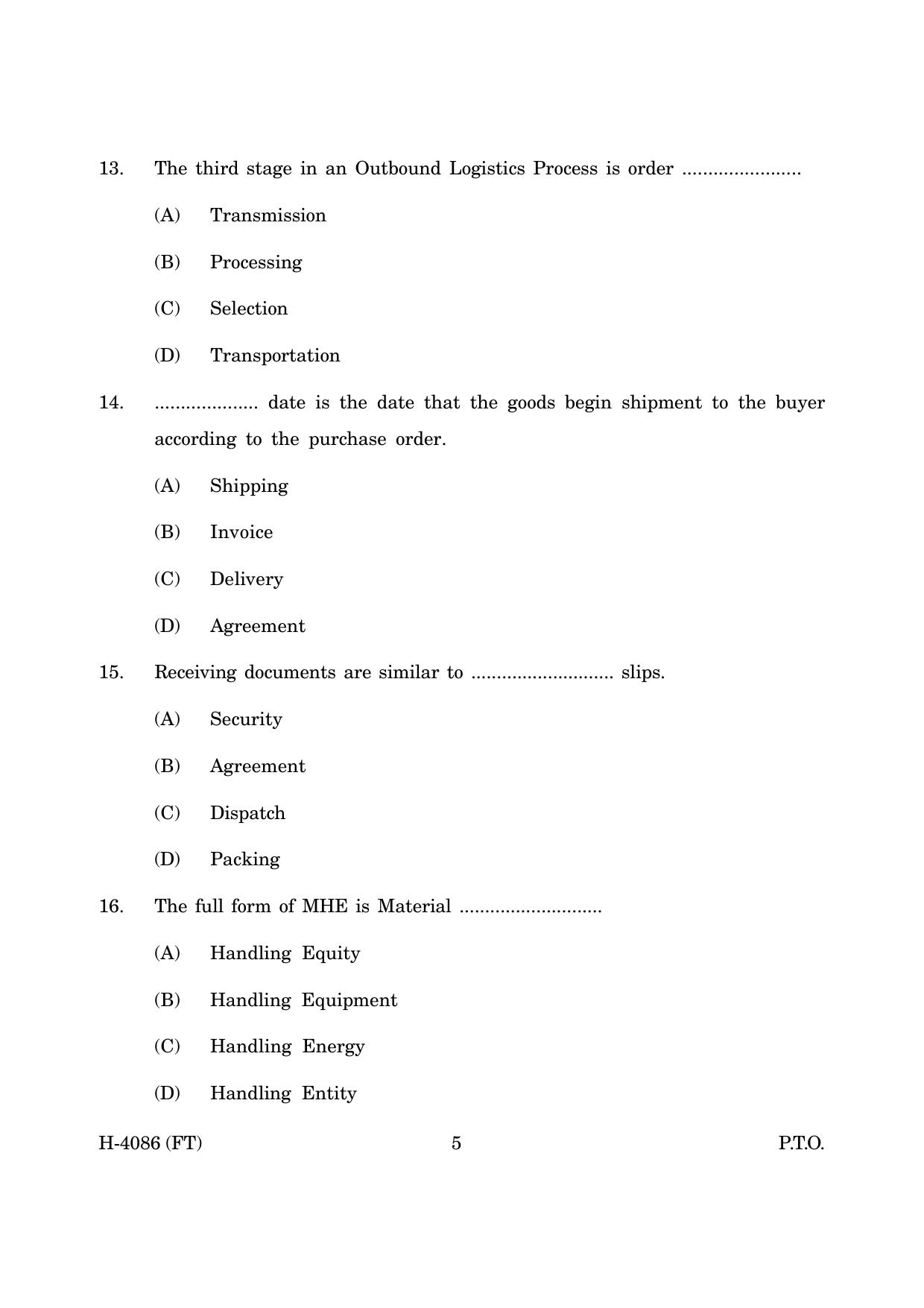 Goa Board Class 12 Logistics Management (November 2022) Question Paper - Page 5