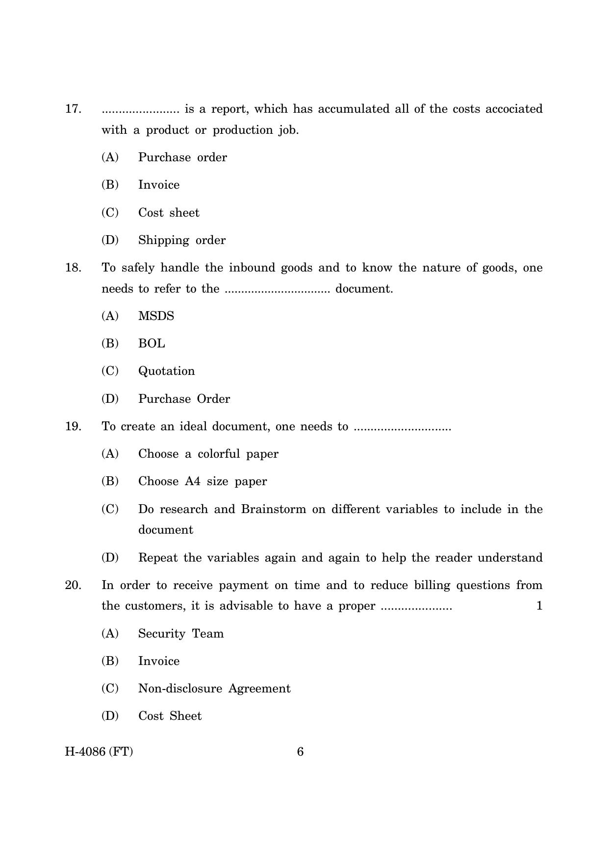 Goa Board Class 12 Logistics Management (November 2022) Question Paper - Page 6