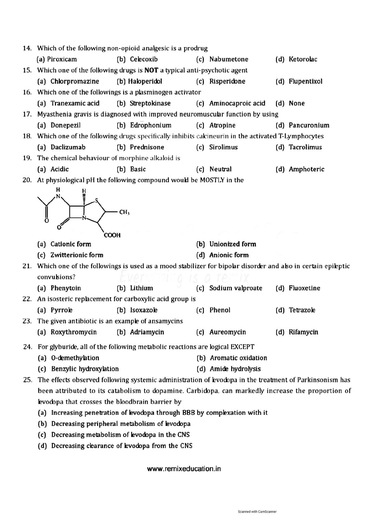 GPAT 2010 Question Paper with Answer Key - Page 2