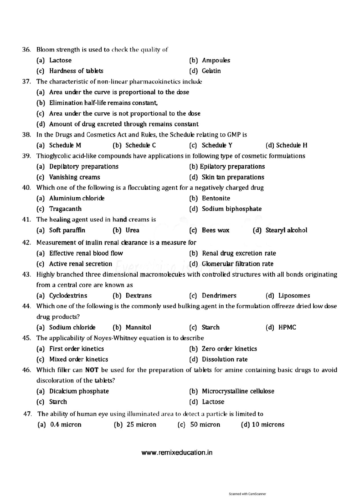 GPAT 2010 Question Paper with Answer Key - Page 4