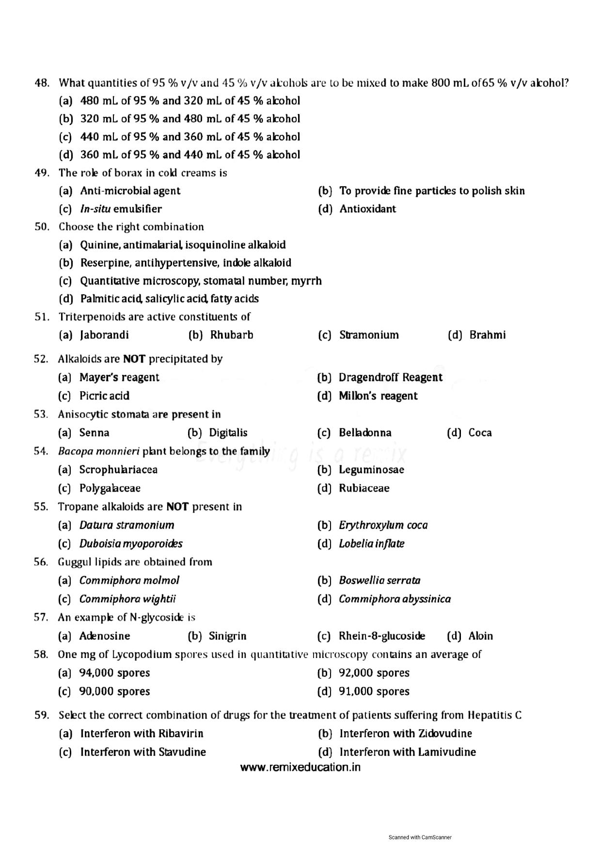 GPAT 2010 Question Paper with Answer Key - Page 5