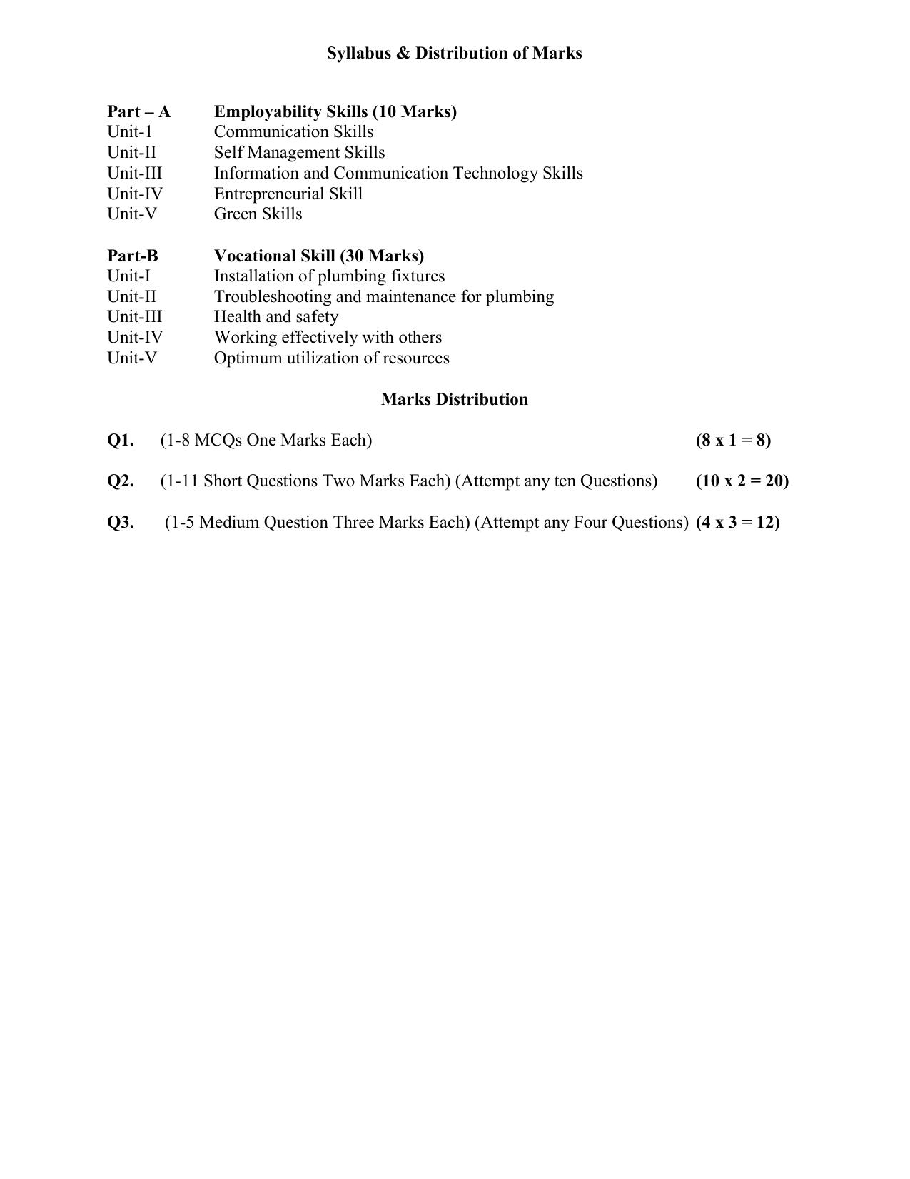 HPBOSE Class 12th Plumber Sample Question Papers 2025 - Page 4