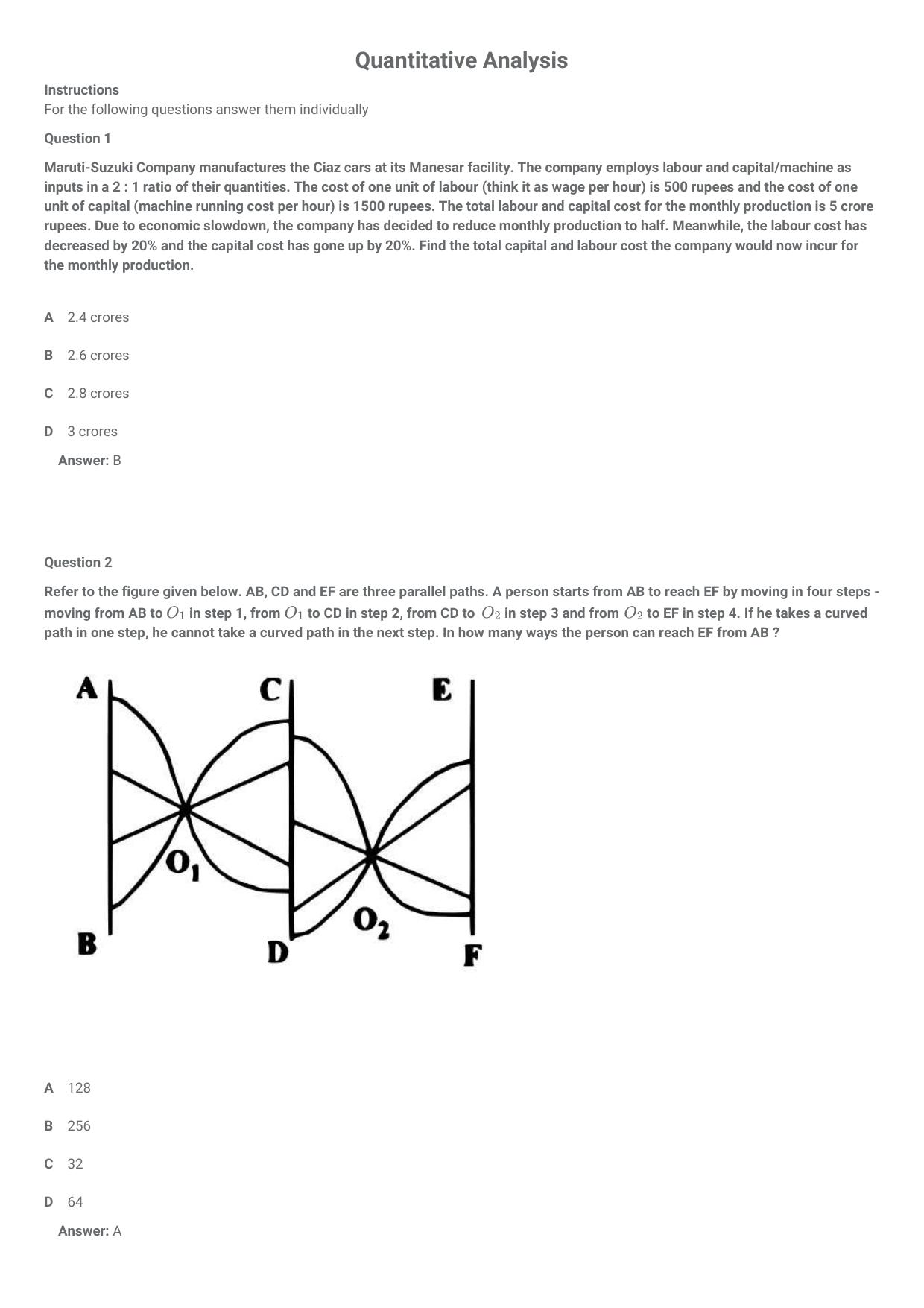 IIFT 2021 Question Paper - Page 1