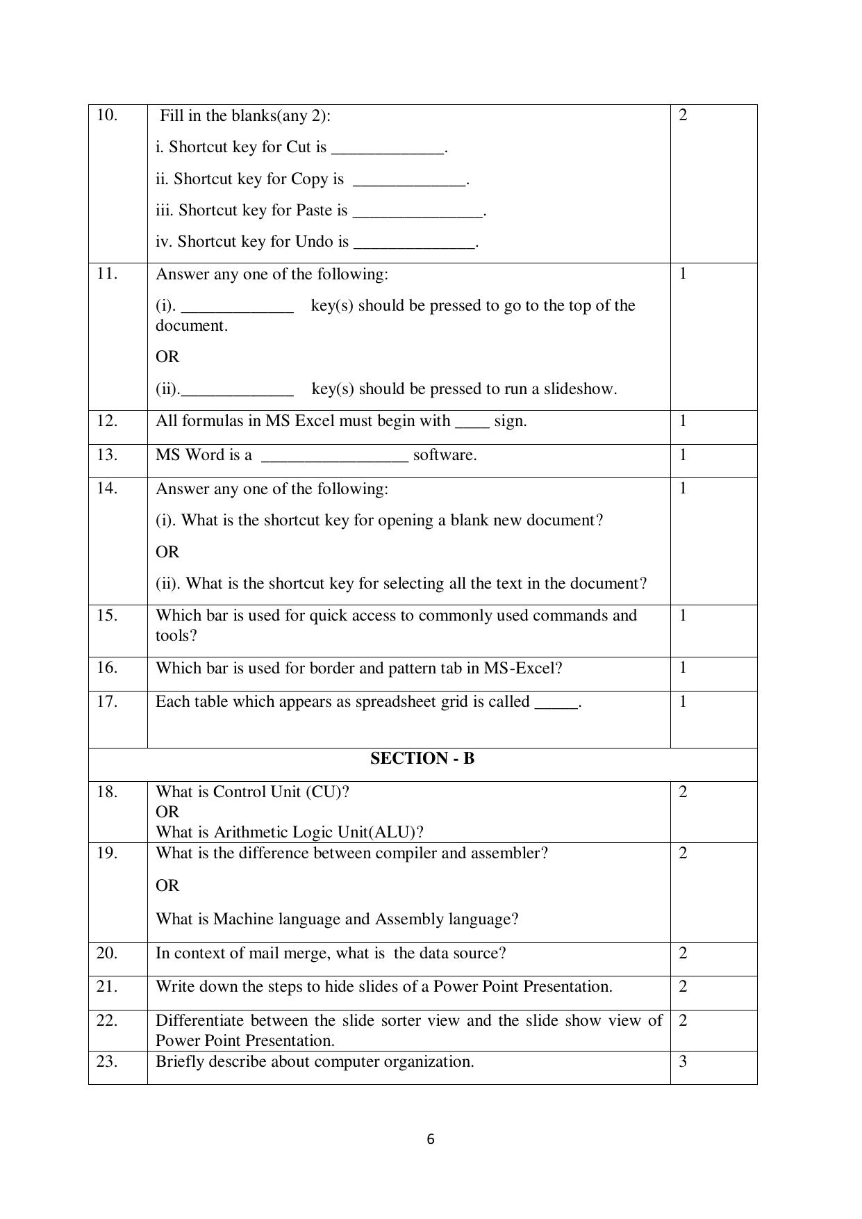 NIOS Class 10 Data Entry Operations (229) Sample Paper - Page 6