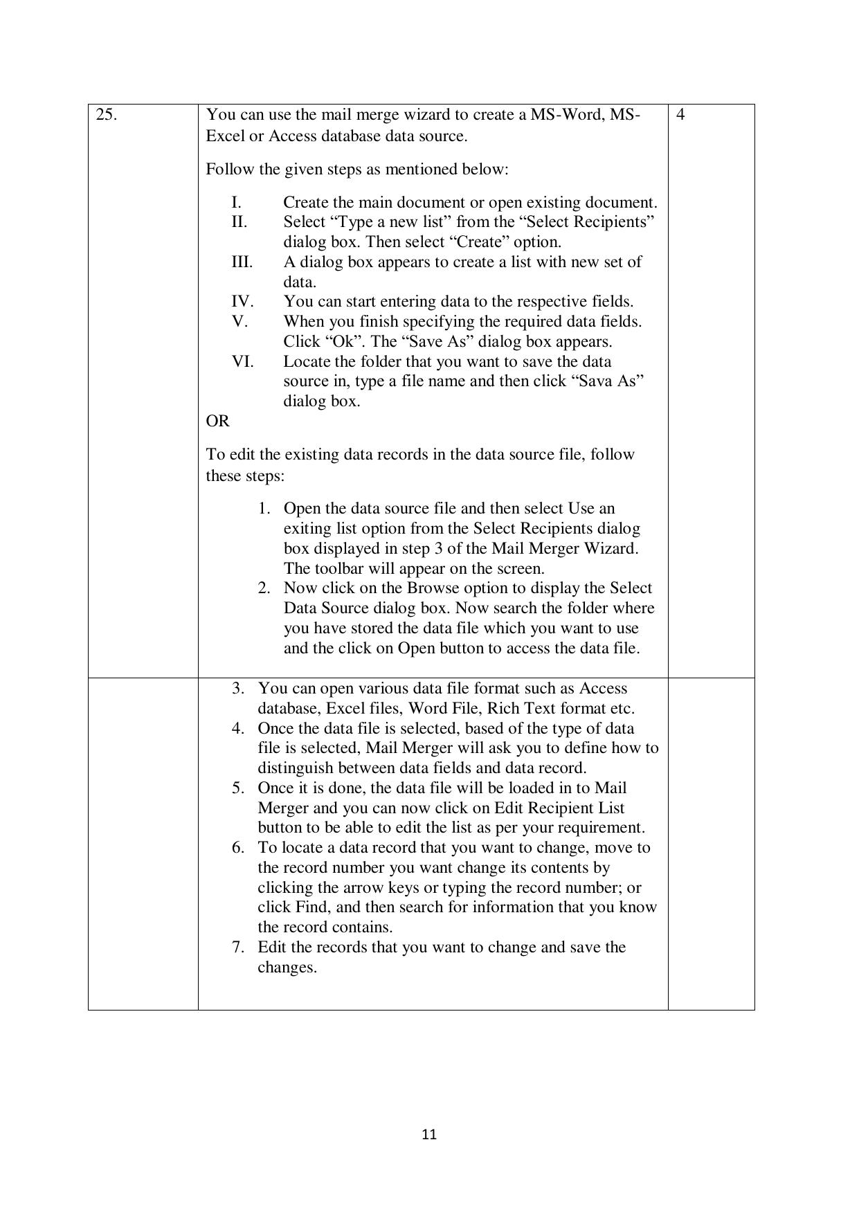 NIOS Class 10 Data Entry Operations (229) Sample Paper - Page 11