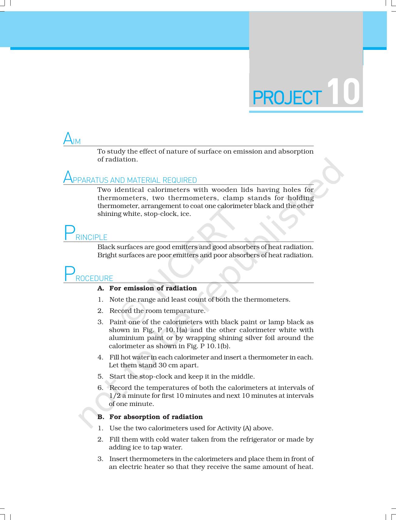 NCERT Laboratory Manuals for Class XI Physics - Projects 10 & 11 - Page 1