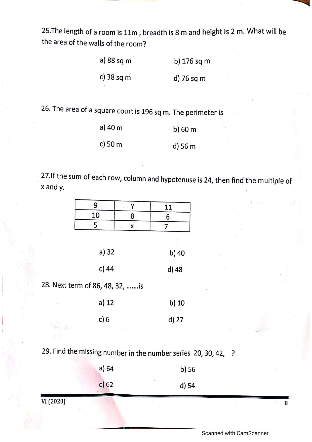 JKSSEE 2020 Class 6 Question Paper - Page 7
