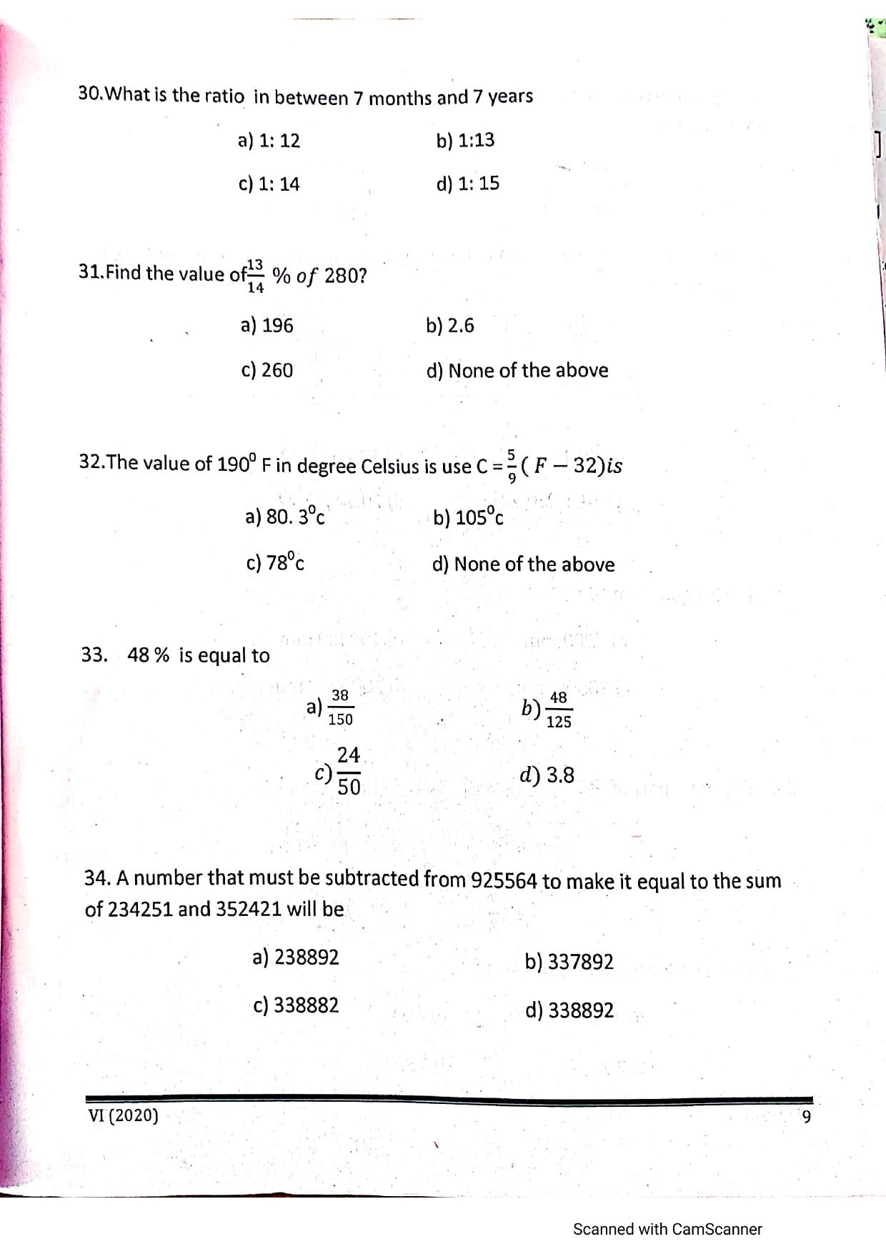 JKSSEE 2020 Class 6 Question Paper - Page 8