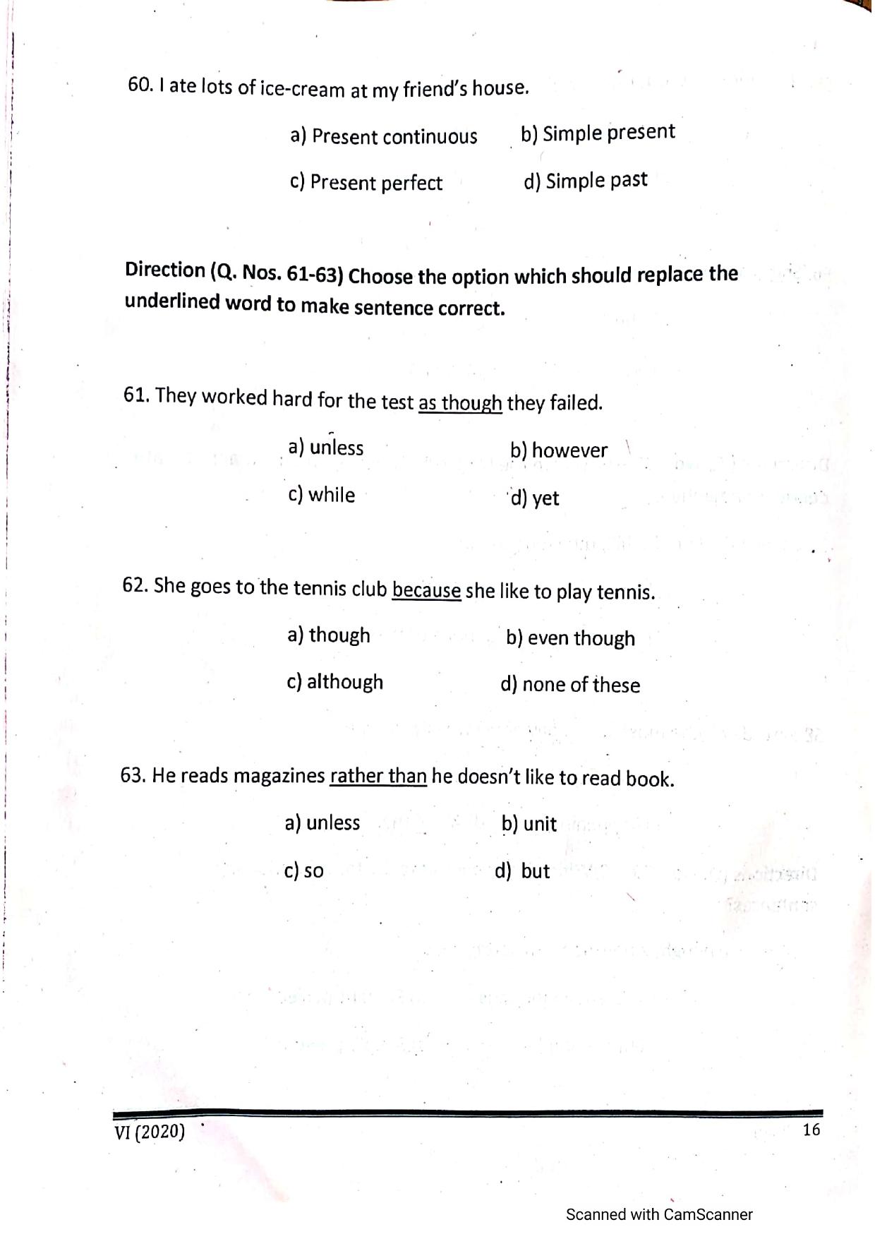 JKSSEE 2020 Class 6 Question Paper - Page 15