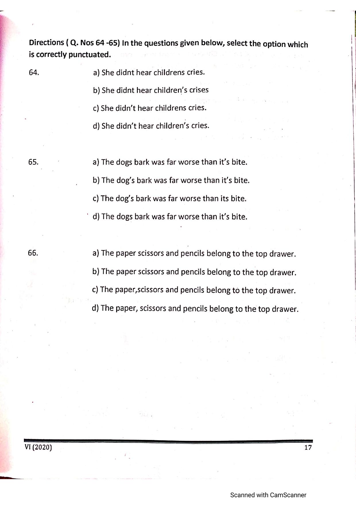 JKSSEE 2020 Class 6 Question Paper - Page 16