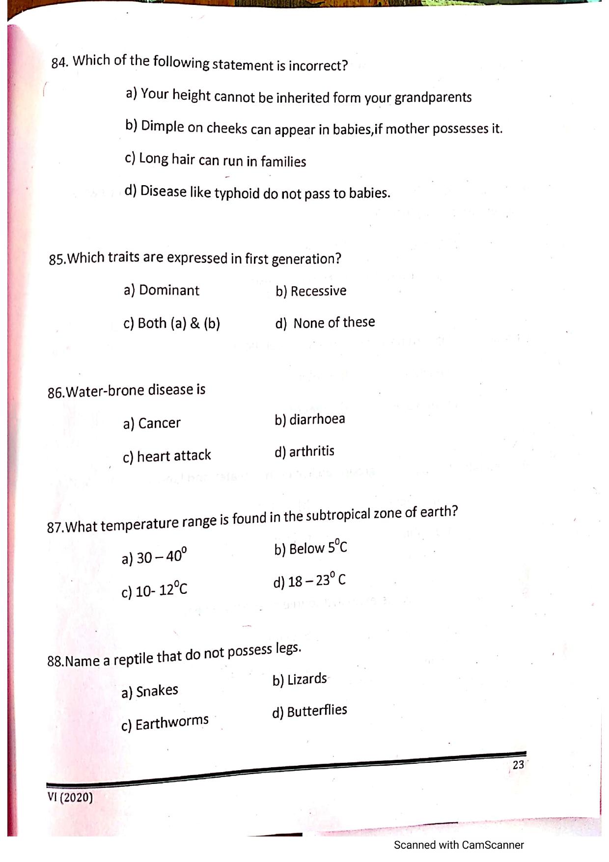JKSSEE 2020 Class 6 Question Paper - Page 22