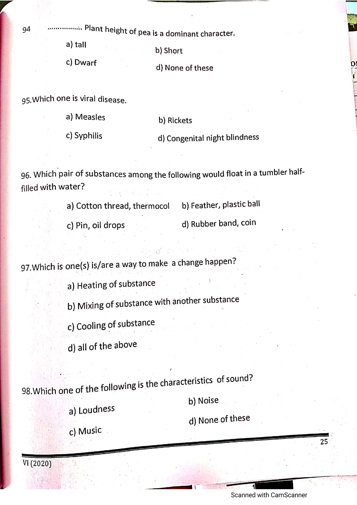 JKSSEE 2020 Class 6 Question Paper - Page 24