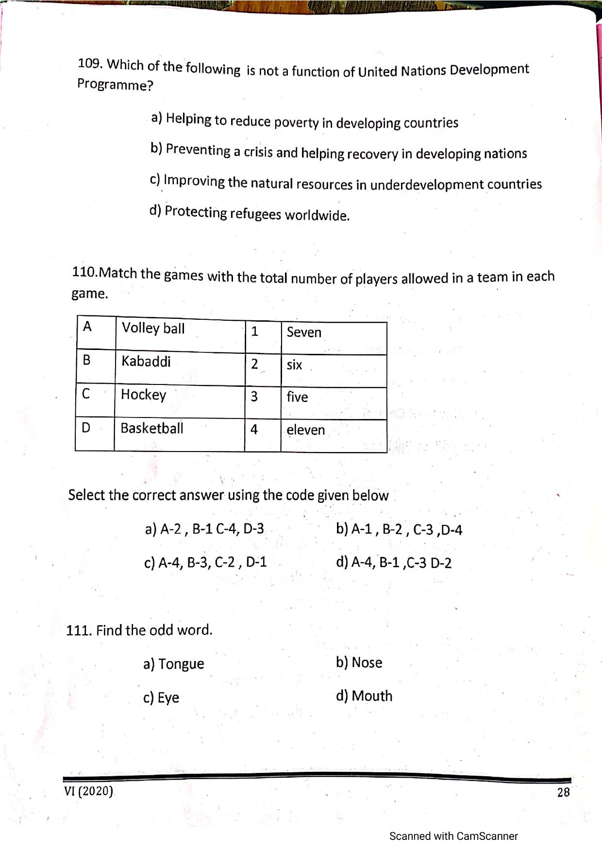 JKSSEE 2020 Class 6 Question Paper - Page 27