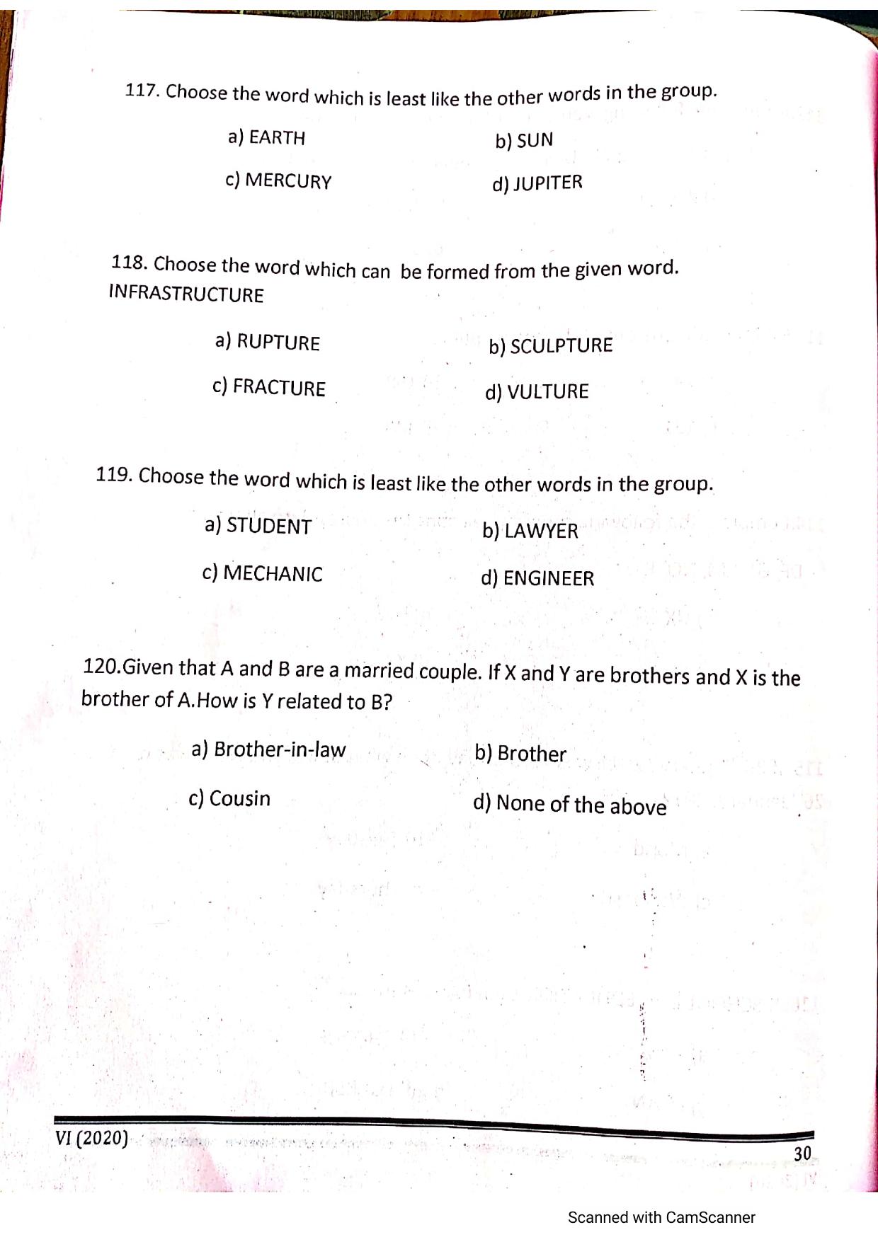 JKSSEE 2020 Class 6 Question Paper - Page 29